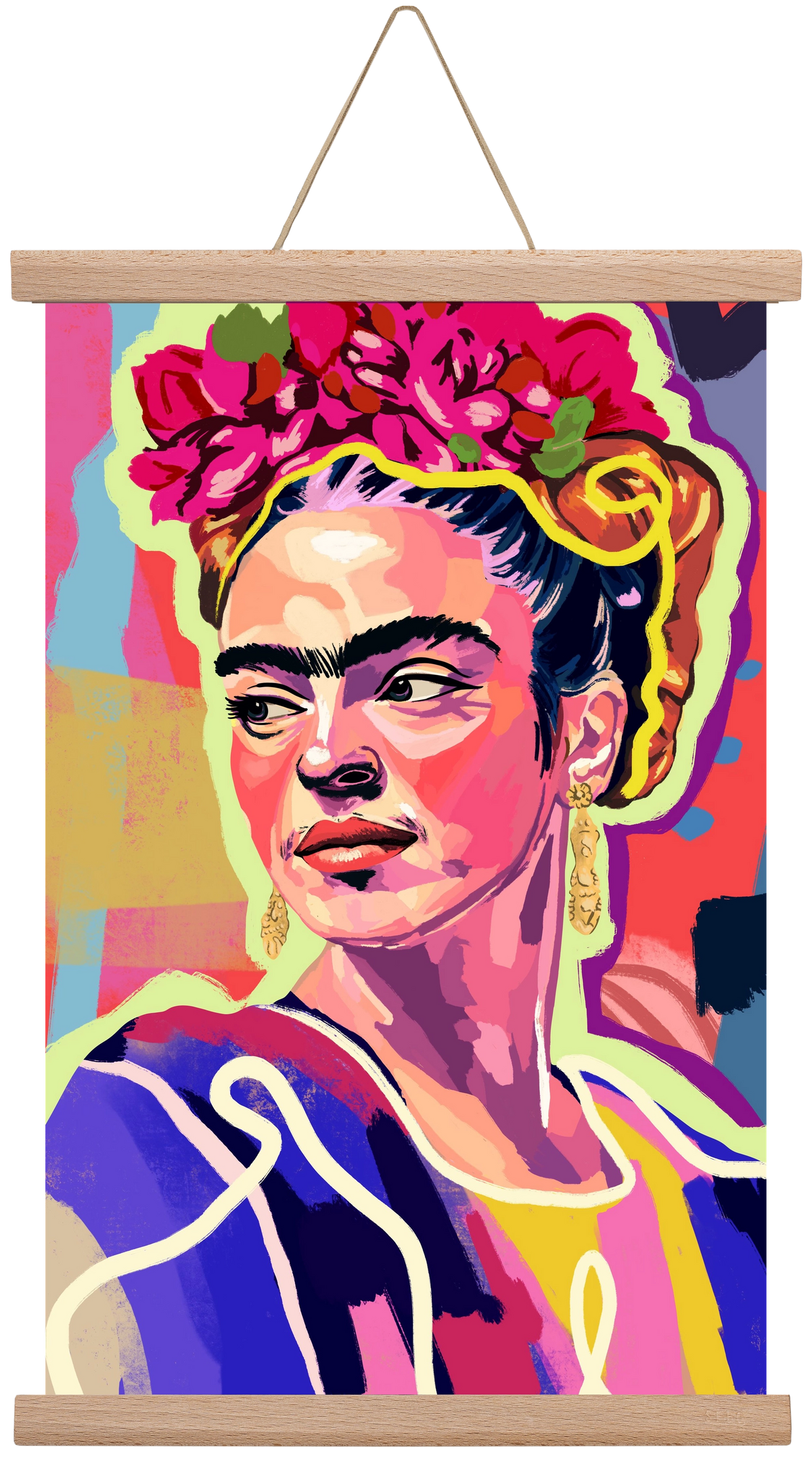 Frida, 30x45 cm (30x45 cm), Tölgy akasztó