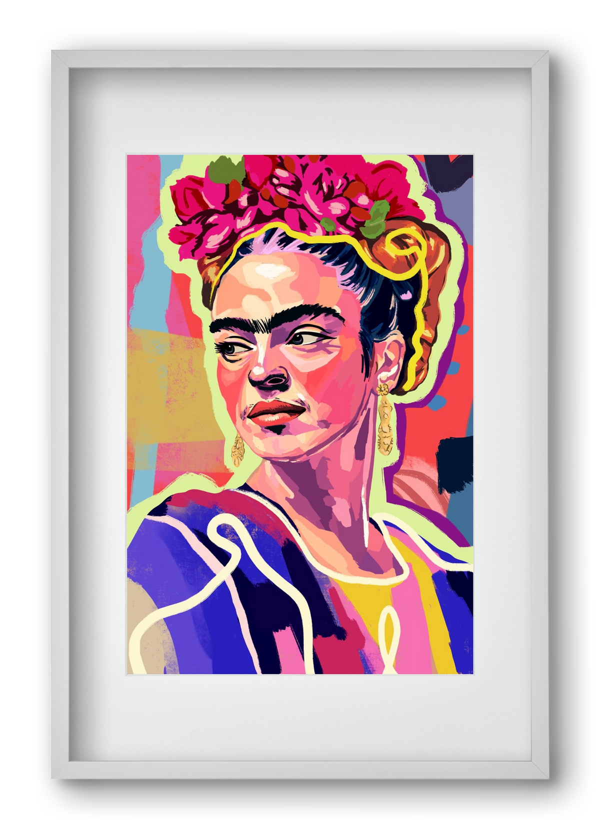 Frida, 40x60 cm (30x45 cm), Fehér keret, paszpartuval