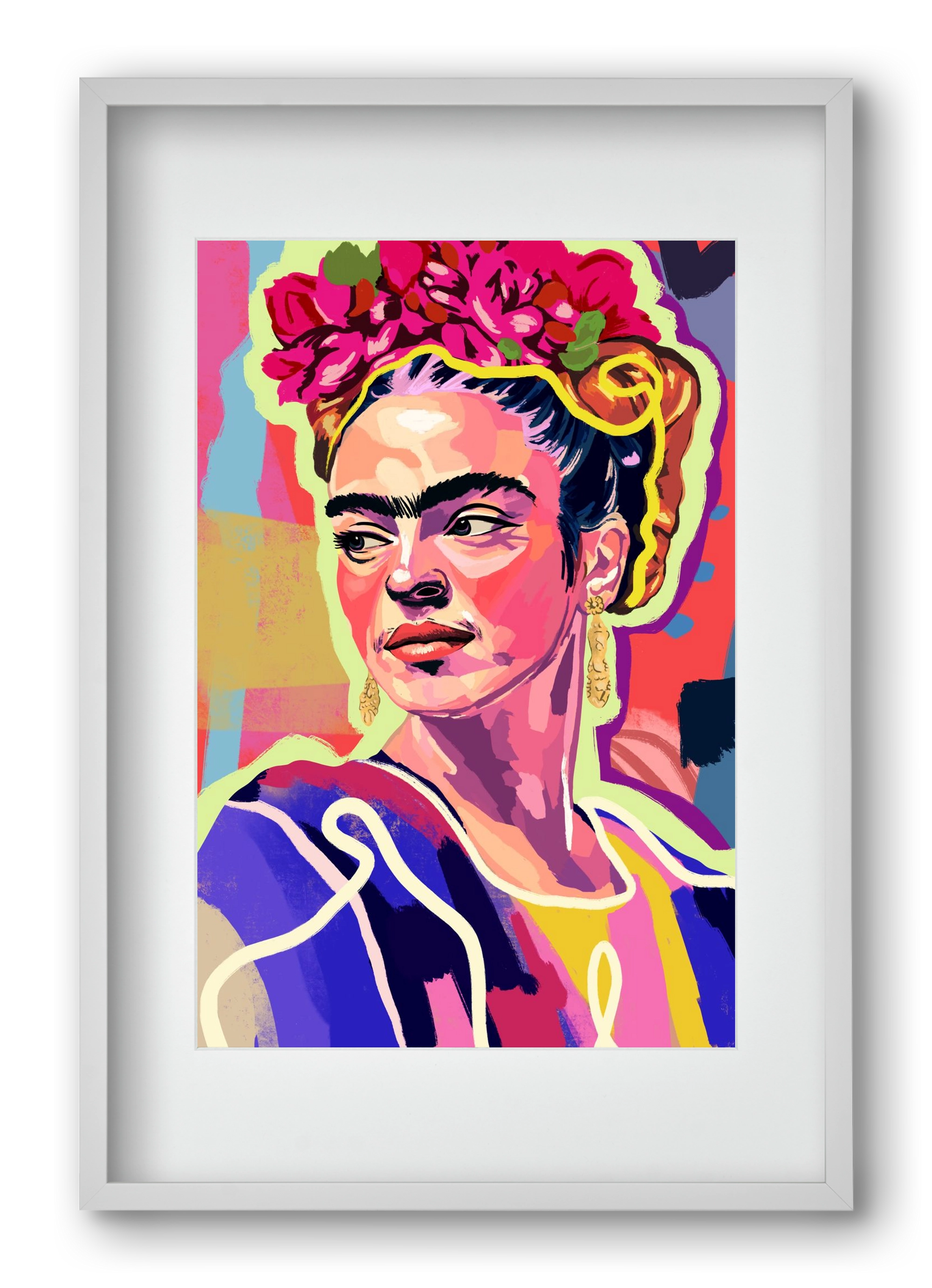 Frida, 40x60 cm (30x45 cm), Fehér keret, paszpartuval
