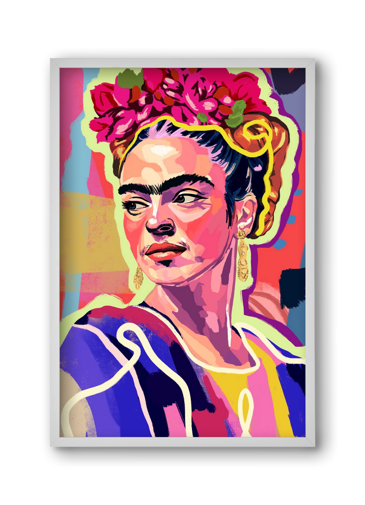 Frida, 30x45 cm (30x45 cm), Fehér keret