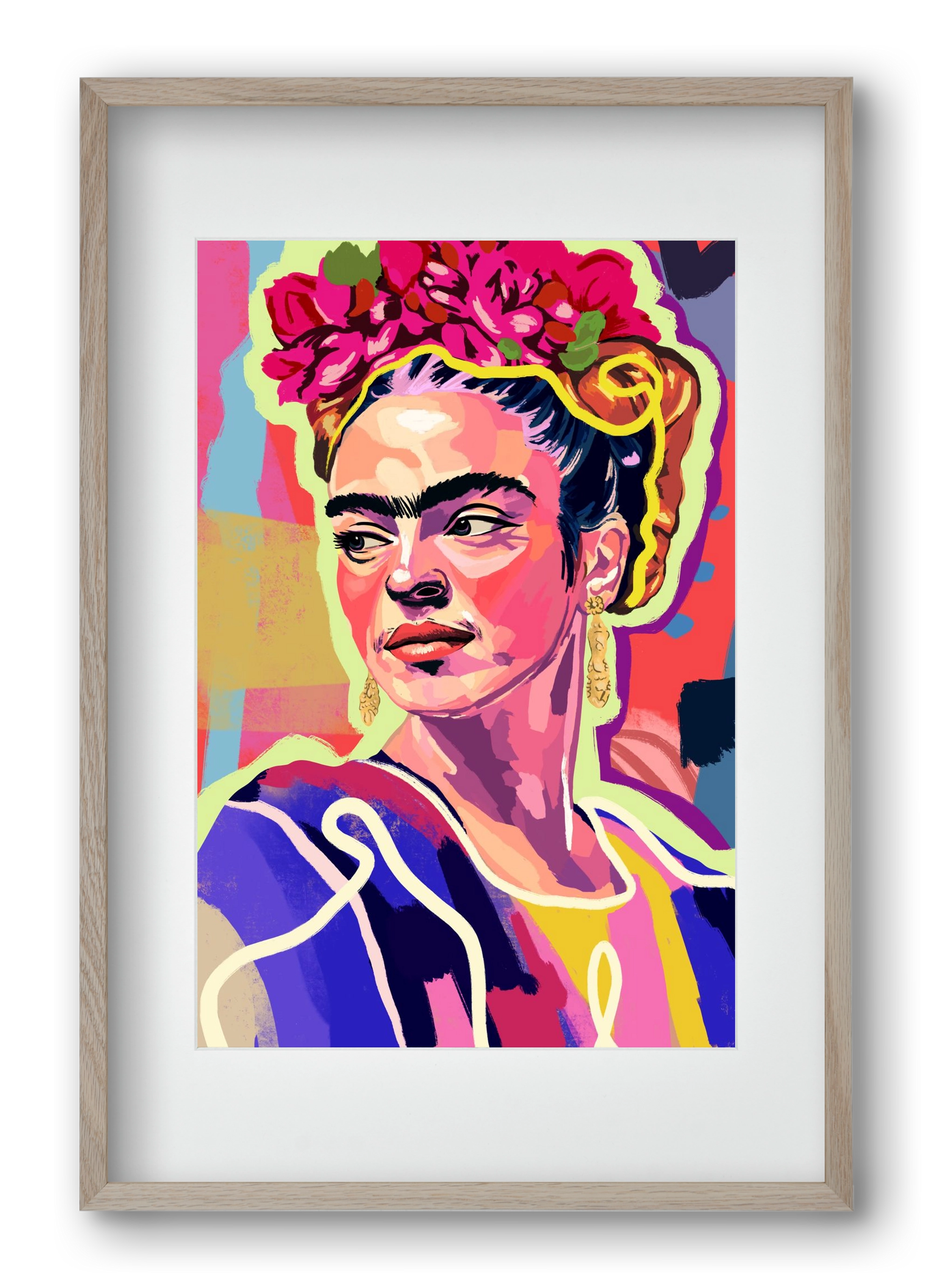 Frida, 40x60 cm (30x45 cm), Tölgy keret, paszpartuval