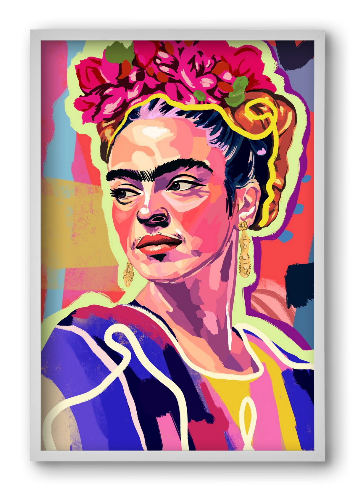 Frida, 40x60 cm (40x60 cm), Fehér keret
