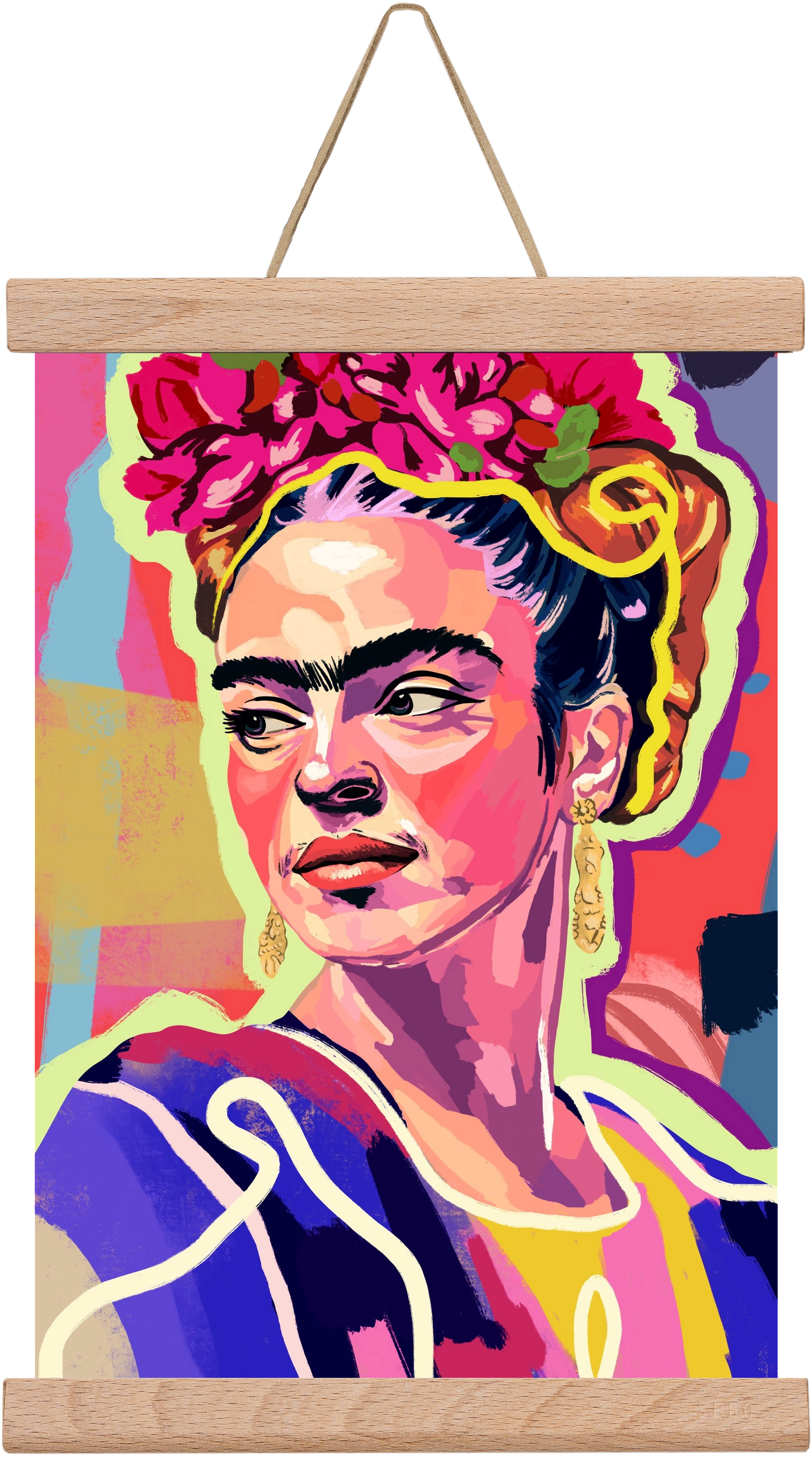 Frida, 20x30 cm (20x30 cm), Tölgy akasztó
