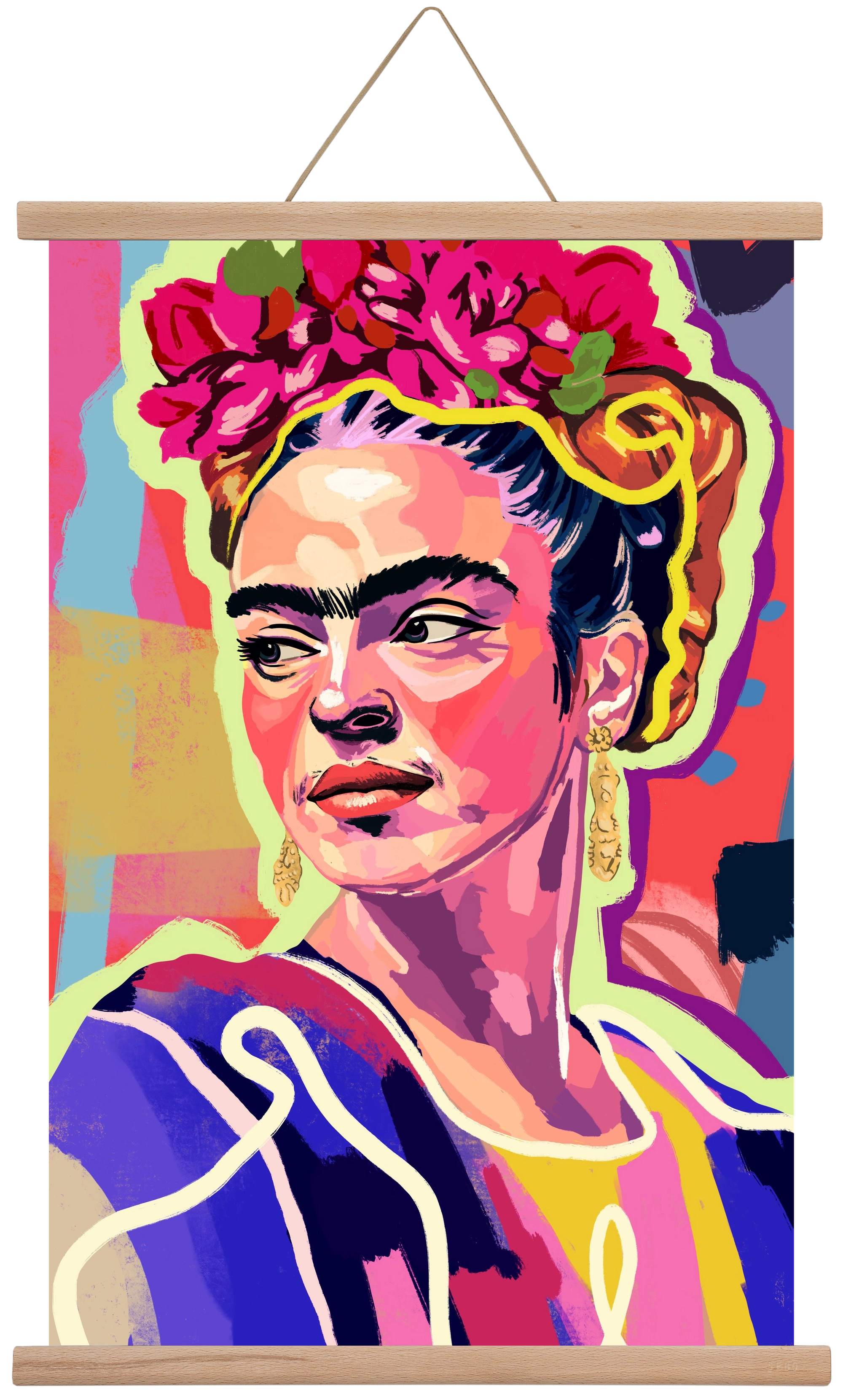 Frida, 40x60 cm (40x60 cm), Tölgy akasztó