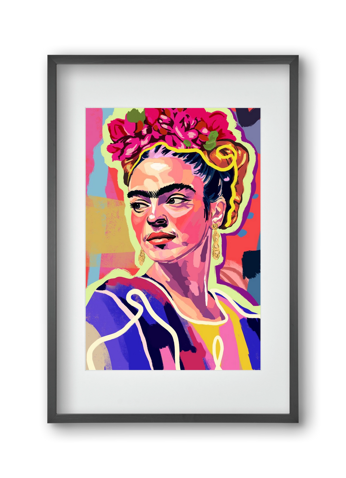 Frida, 30x45 cm (20x30 cm), Fekete keret, paszpartuval