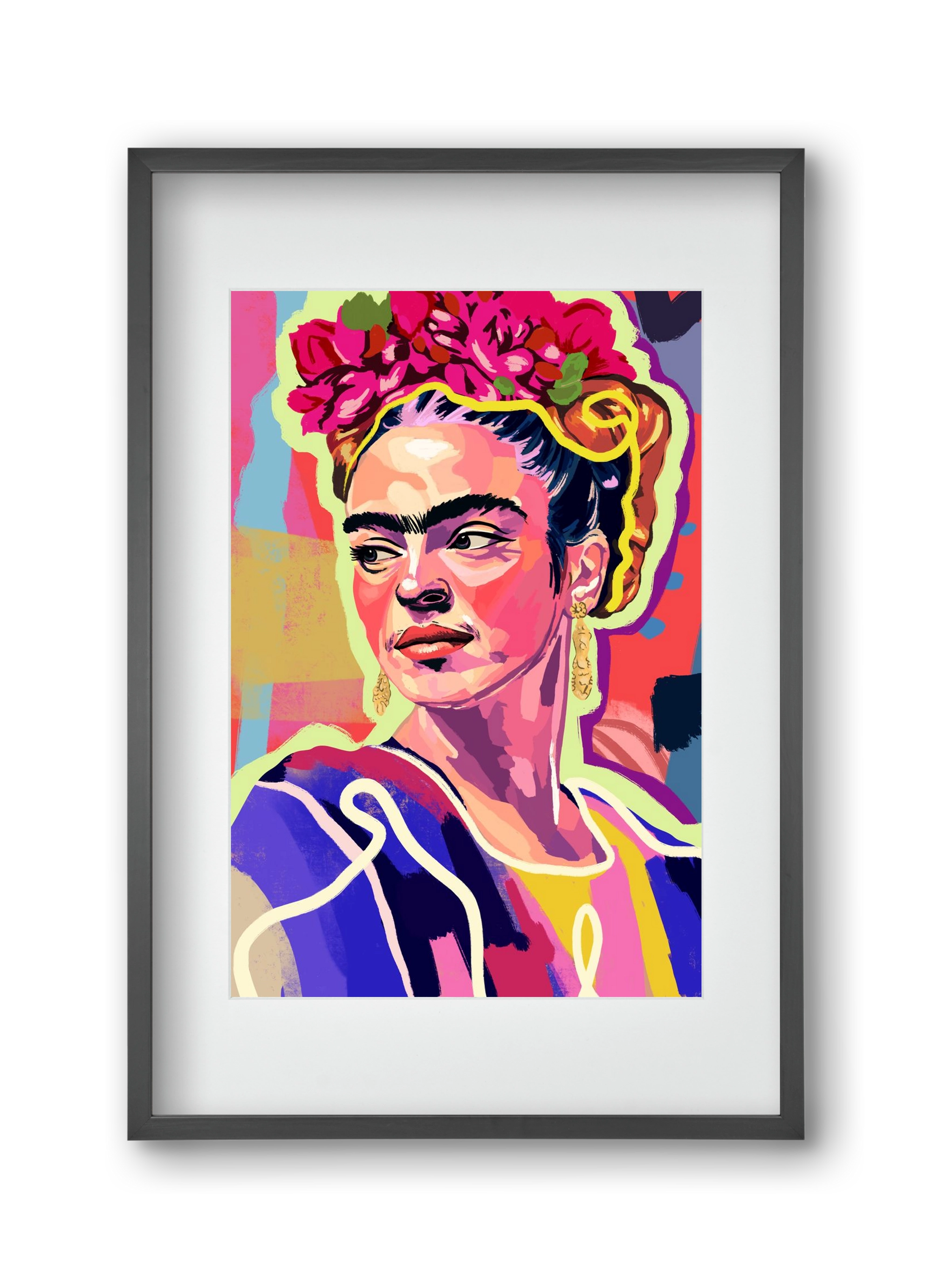 Frida, 30x45 cm (20x30 cm), Fekete keret, paszpartuval