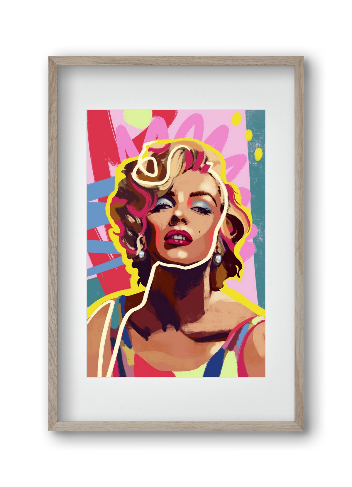 Marilyn, 30x45 cm (20x30 cm), Tölgy keret, paszpartuval