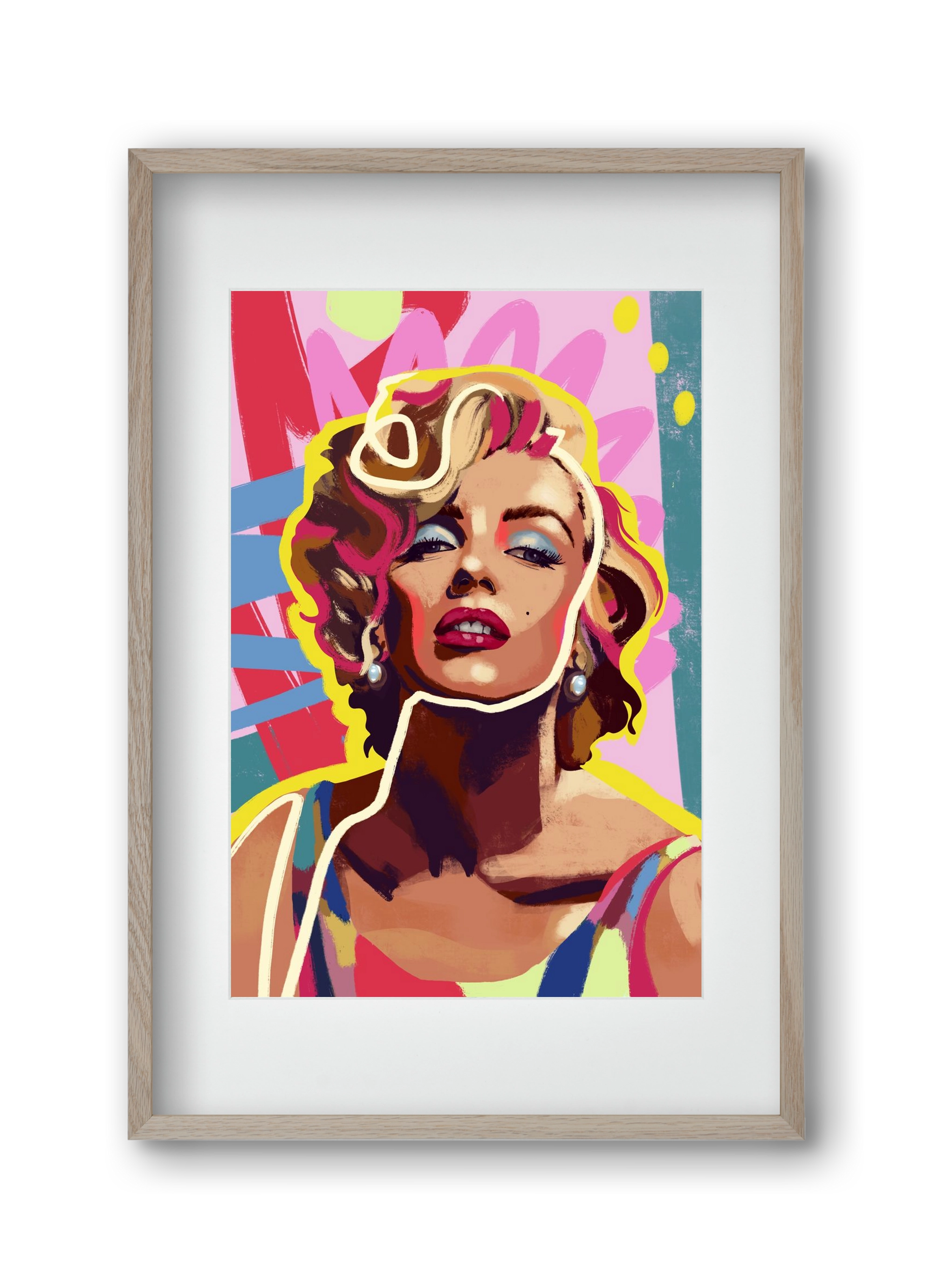 Marilyn, 30x45 cm (20x30 cm), Tölgy keret, paszpartuval
