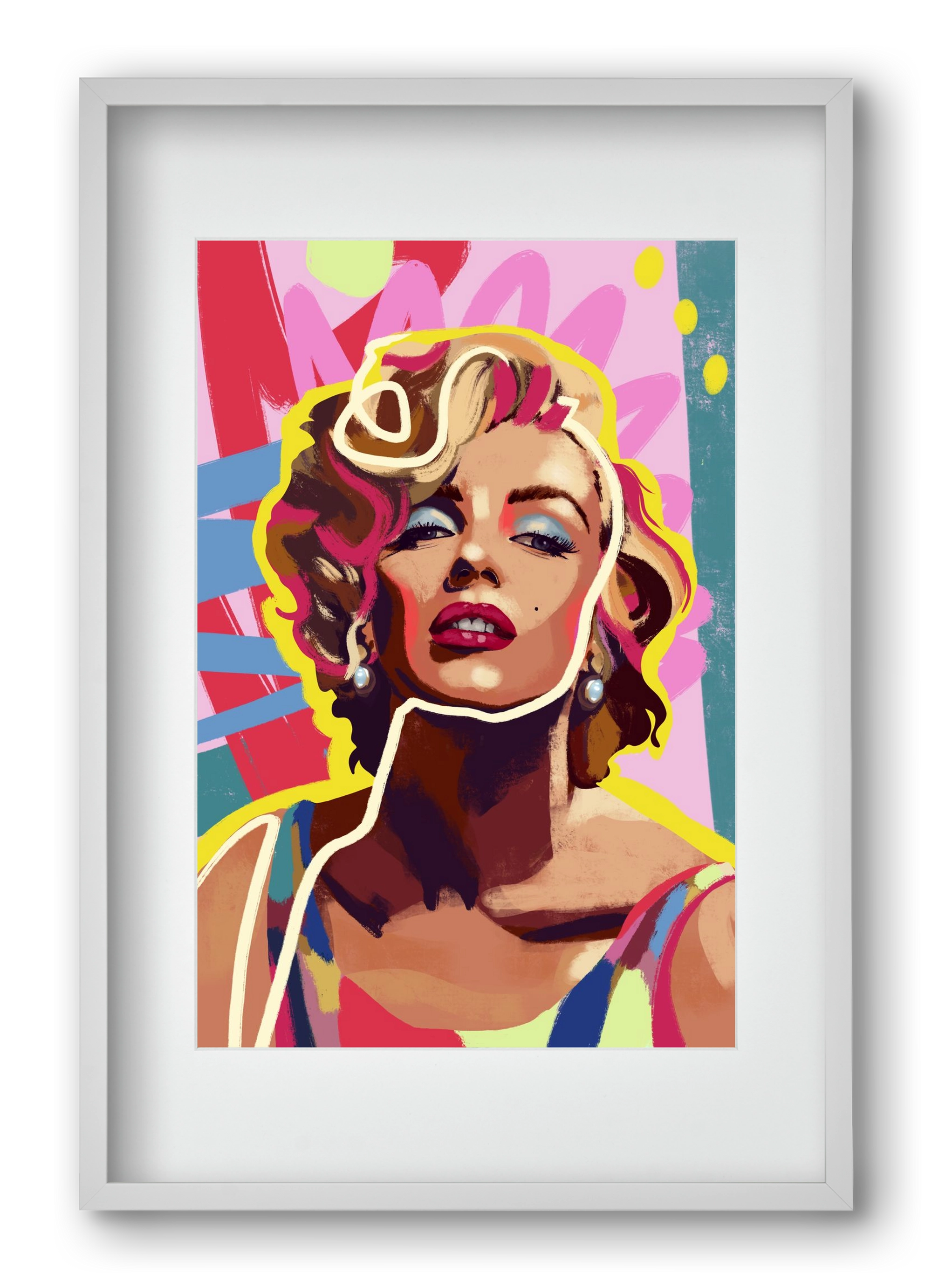 Marilyn, 40x60 cm (30x45 cm), Fehér keret, paszpartuval