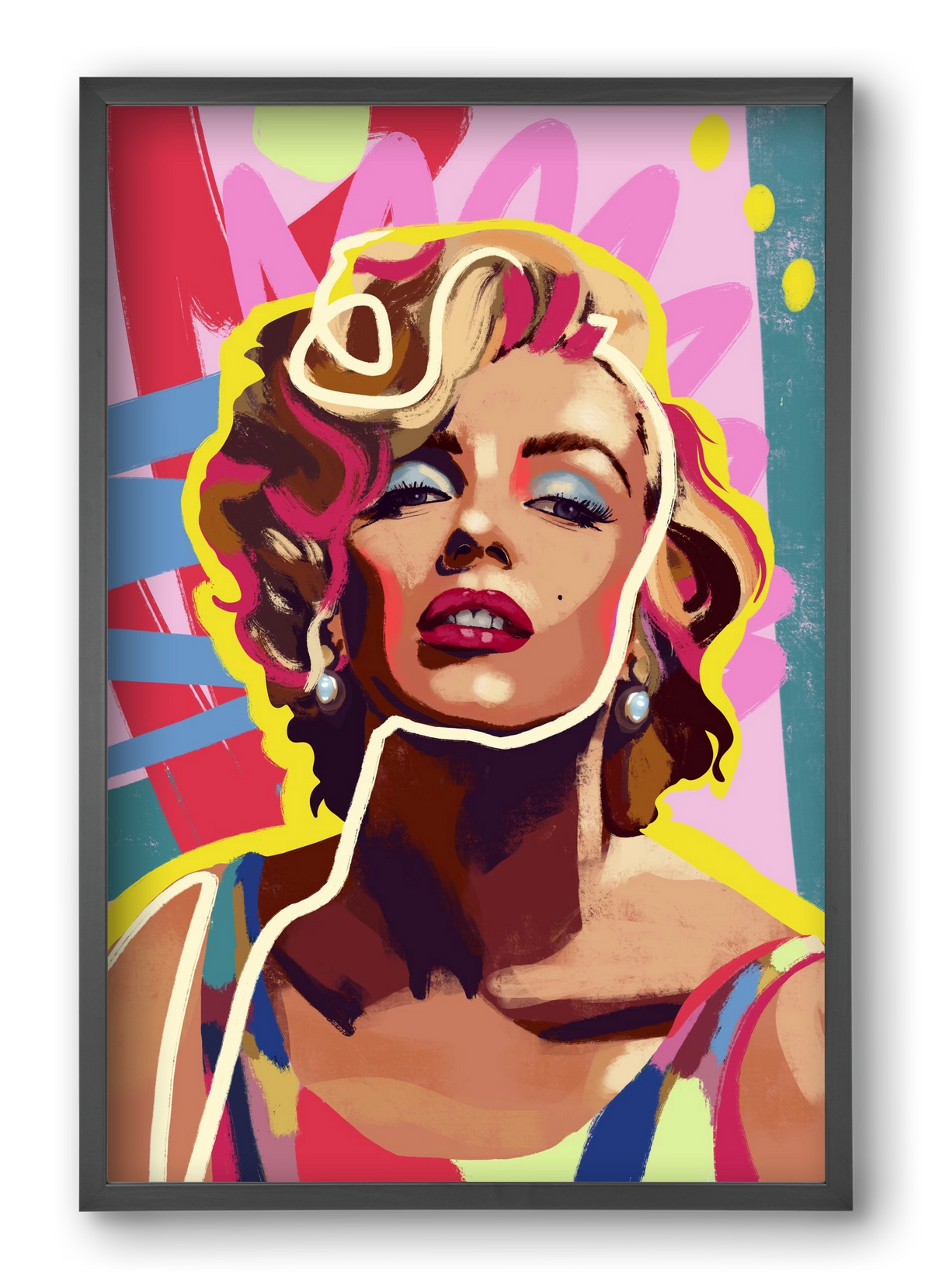 Marilyn, 40x60 cm (40x60 cm), Fekete keret