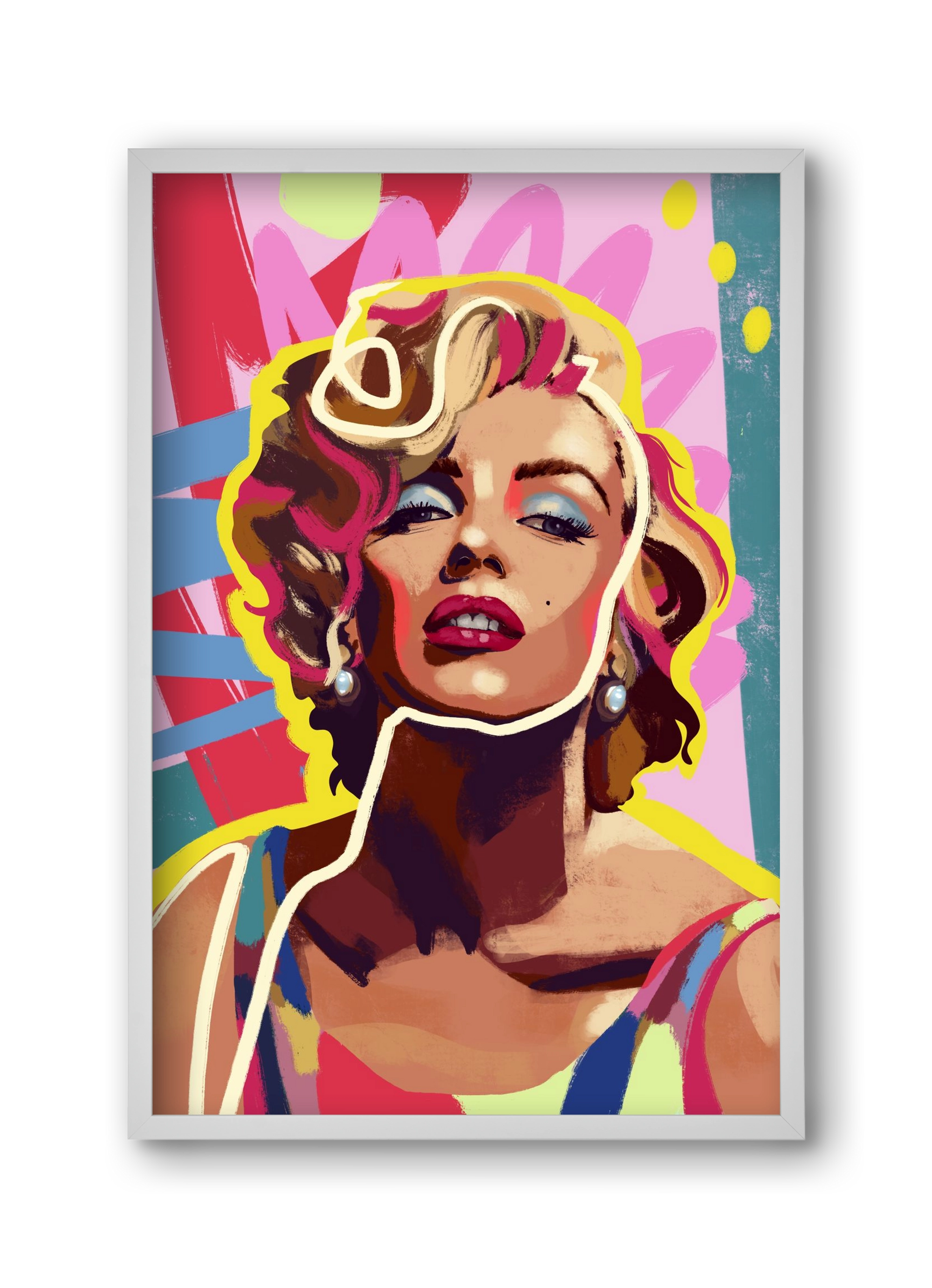 Marilyn, 30x45 cm (30x45 cm), Fehér keret