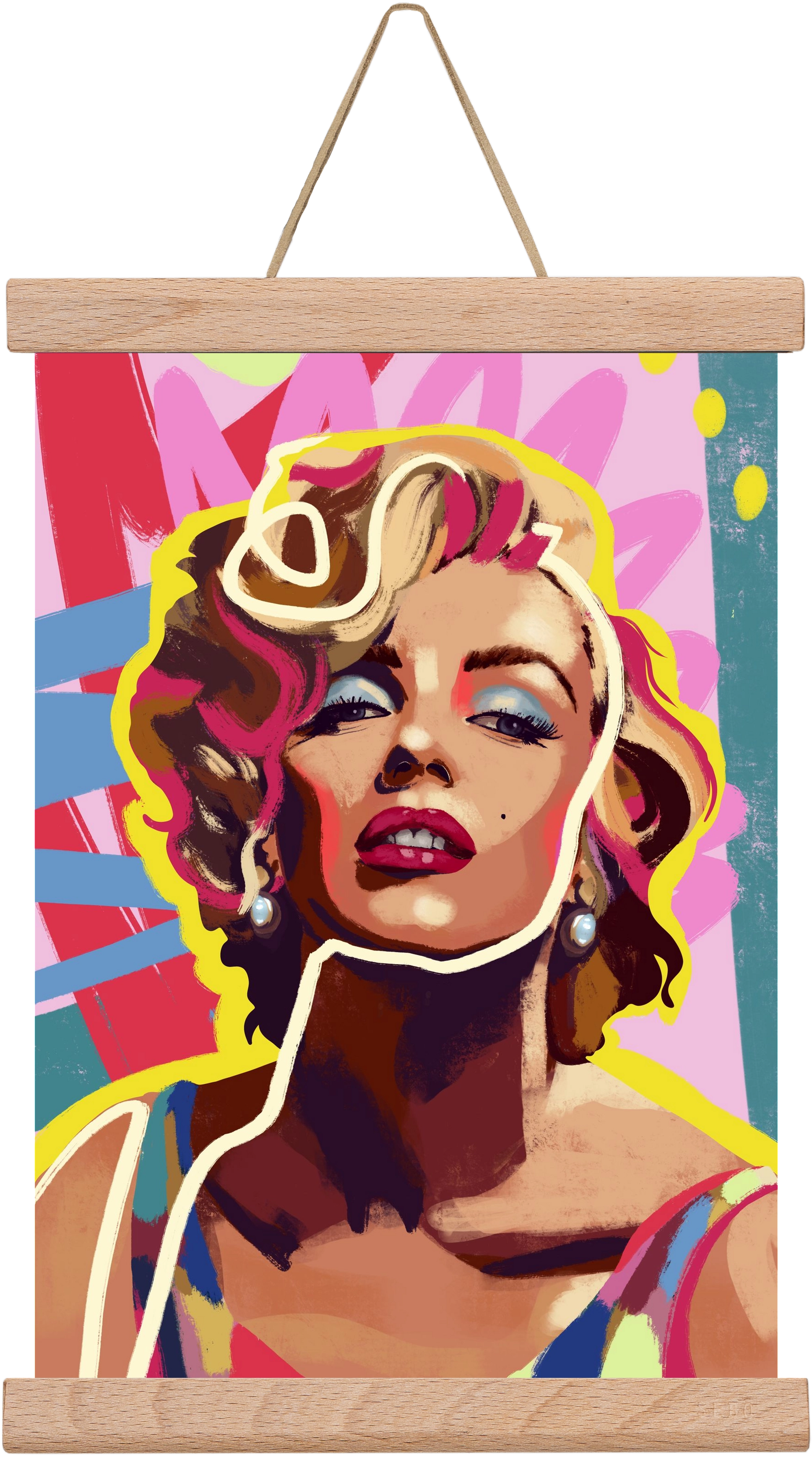 Marilyn, 20x30 cm (20x30 cm), Tölgy akasztó