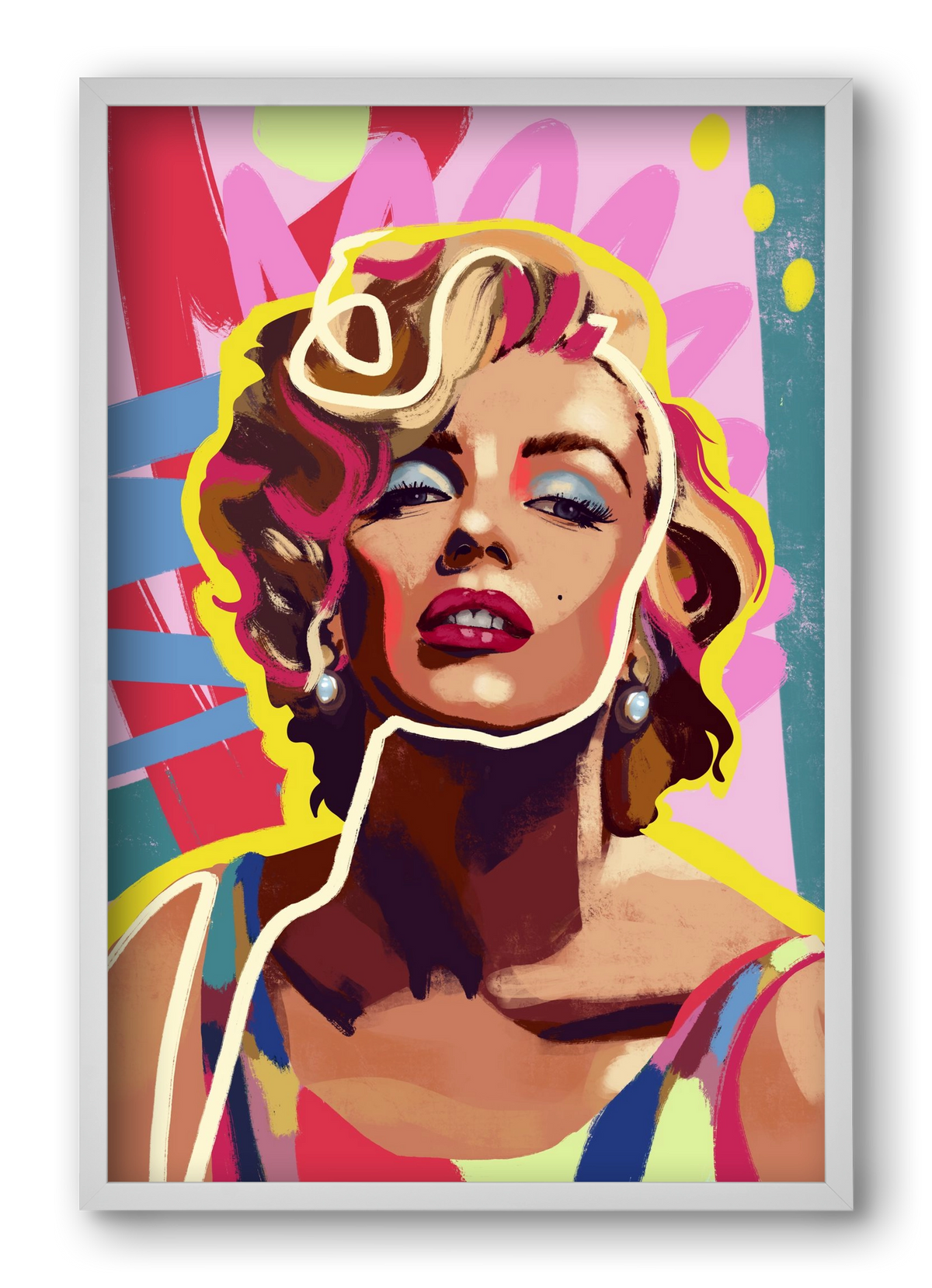 Marilyn, 40x60 cm (40x60 cm), Fehér keret