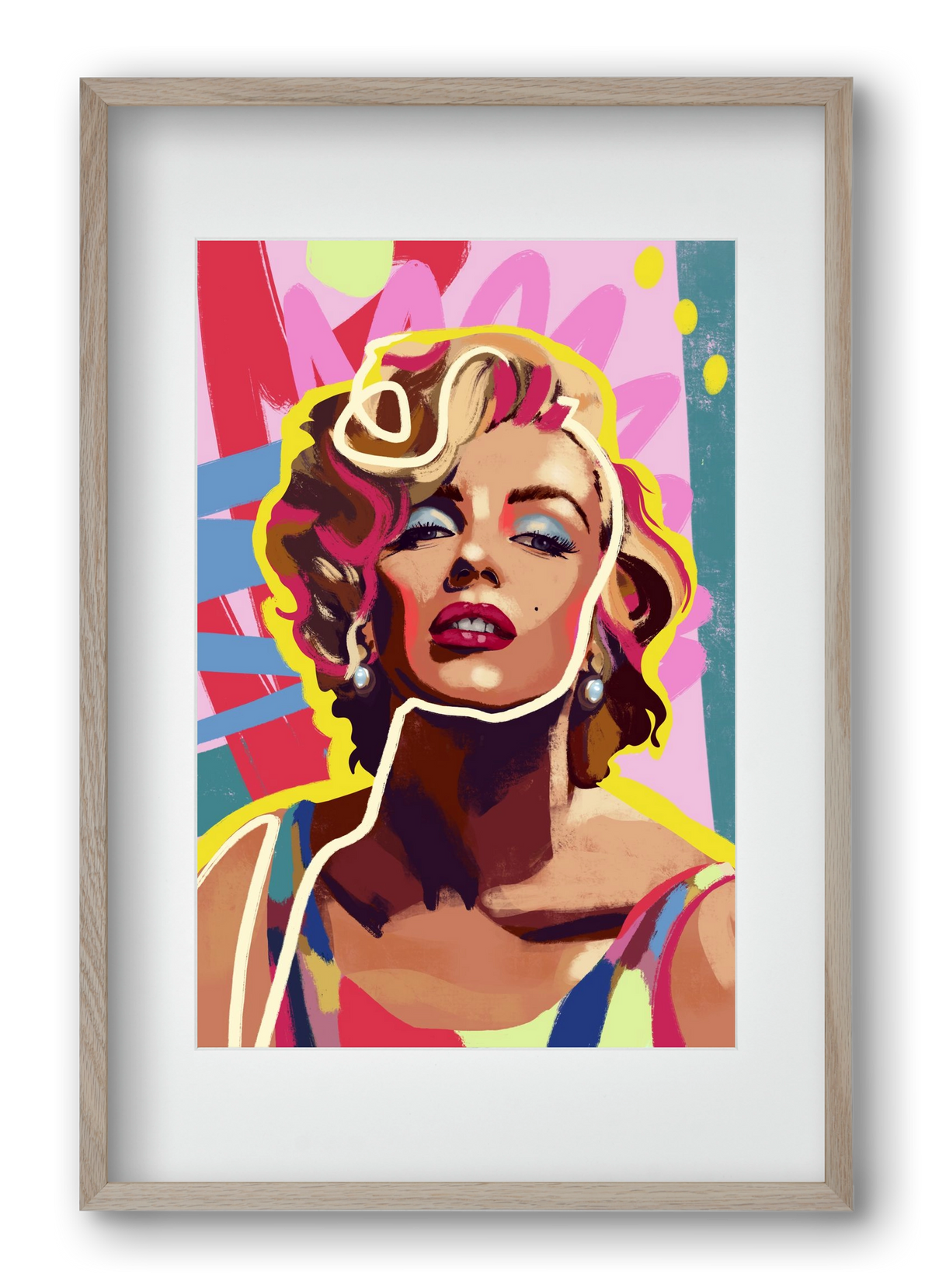 Marilyn, 40x60 cm (30x45 cm), Tölgy keret, paszpartuval
