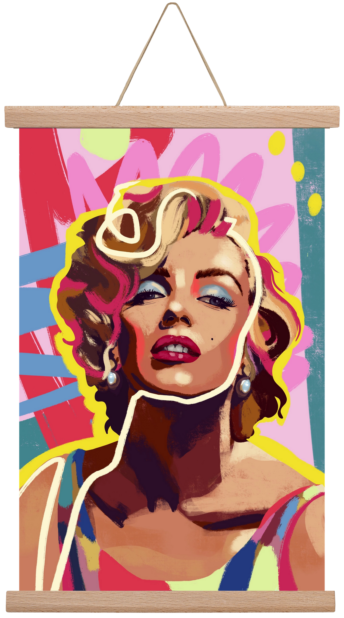 Marilyn, 30x45 cm (30x45 cm), Tölgy akasztó