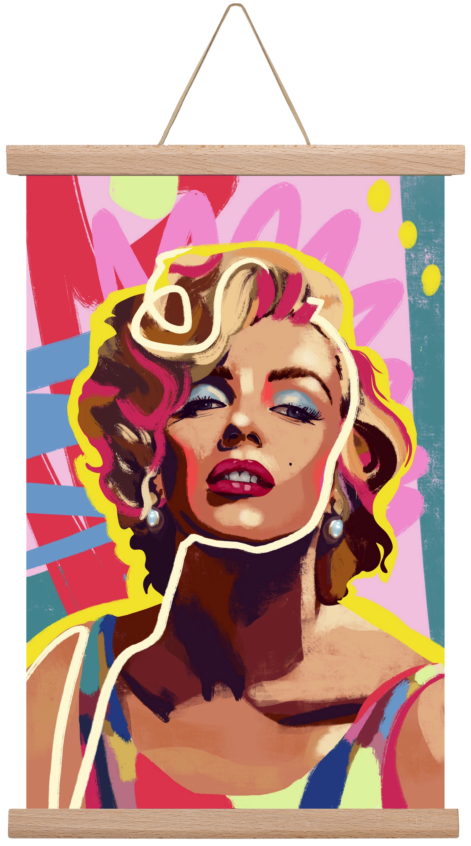 Marilyn, 30x45 cm (30x45 cm), Tölgy akasztó