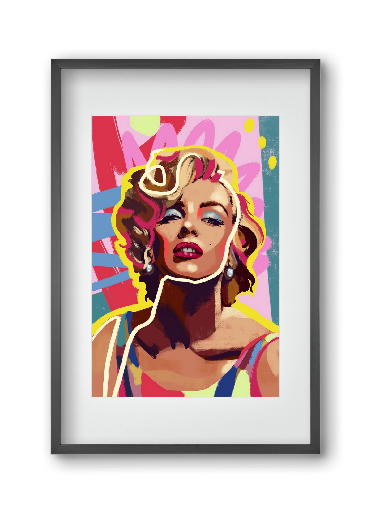 Marilyn, 30x45 cm (20x30 cm), Fekete keret, paszpartuval