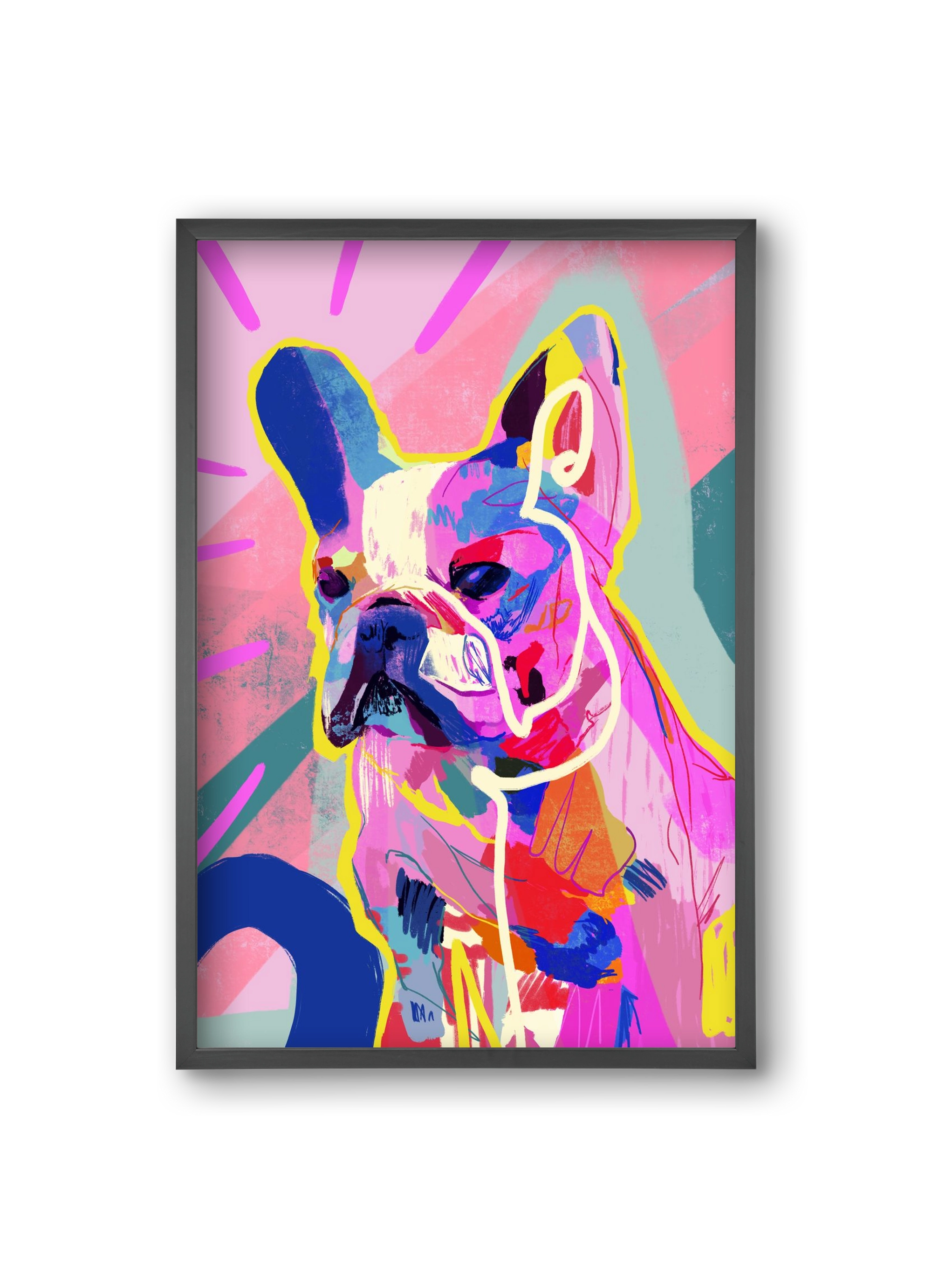 Frenchie, 20x30 cm (20x30 cm), Fekete keret