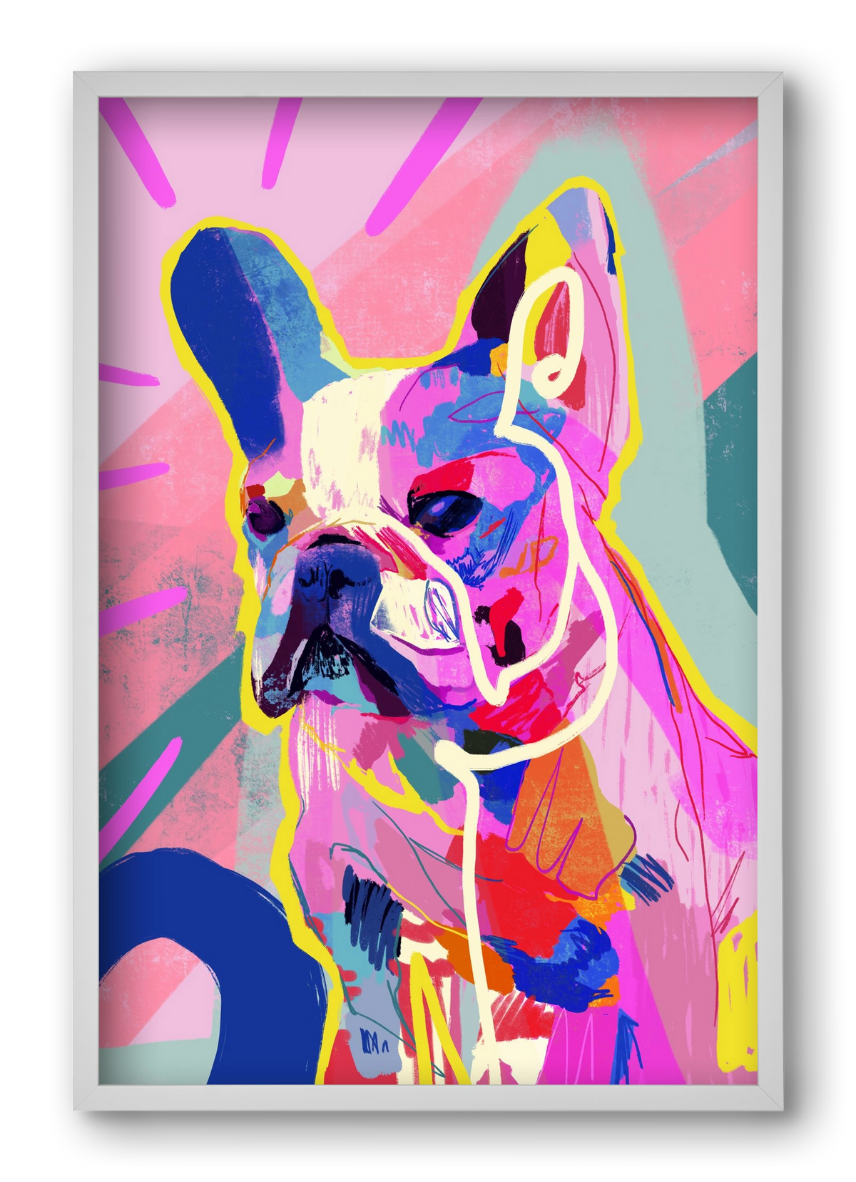 Frenchie, 40x60 cm (40x60 cm), Fehér keret