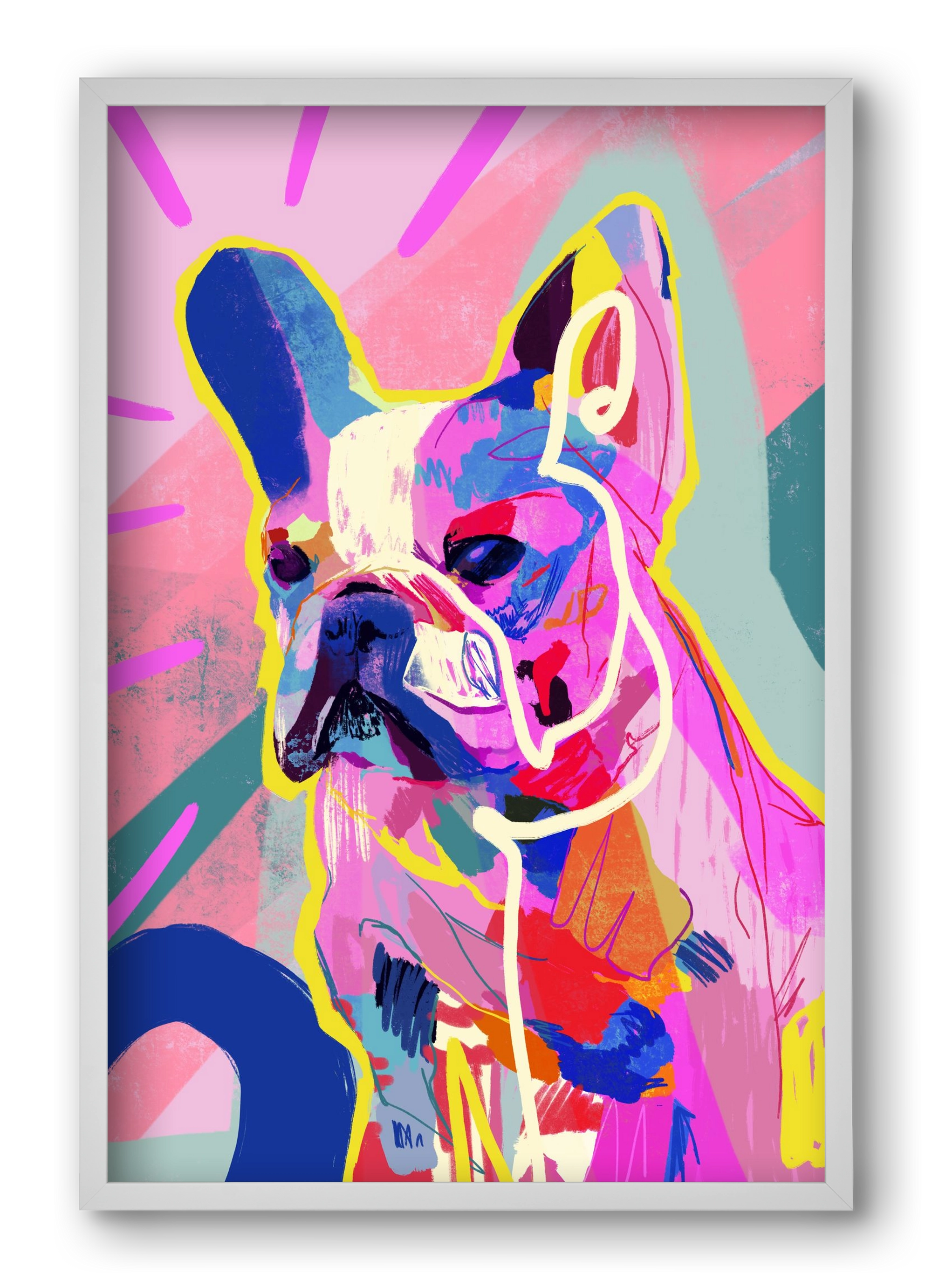 Frenchie, 40x60 cm (40x60 cm), Fehér keret