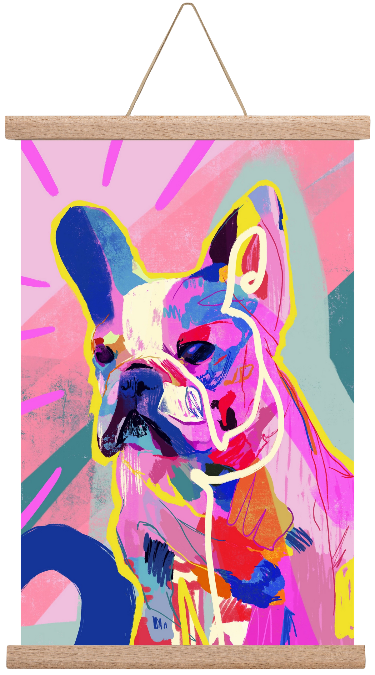 Frenchie, 30x45 cm (30x45 cm), Tölgy akasztó