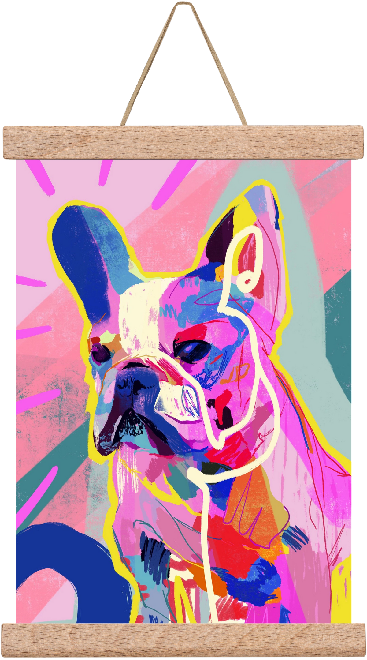 Frenchie, 20x30 cm (20x30 cm), Tölgy akasztó