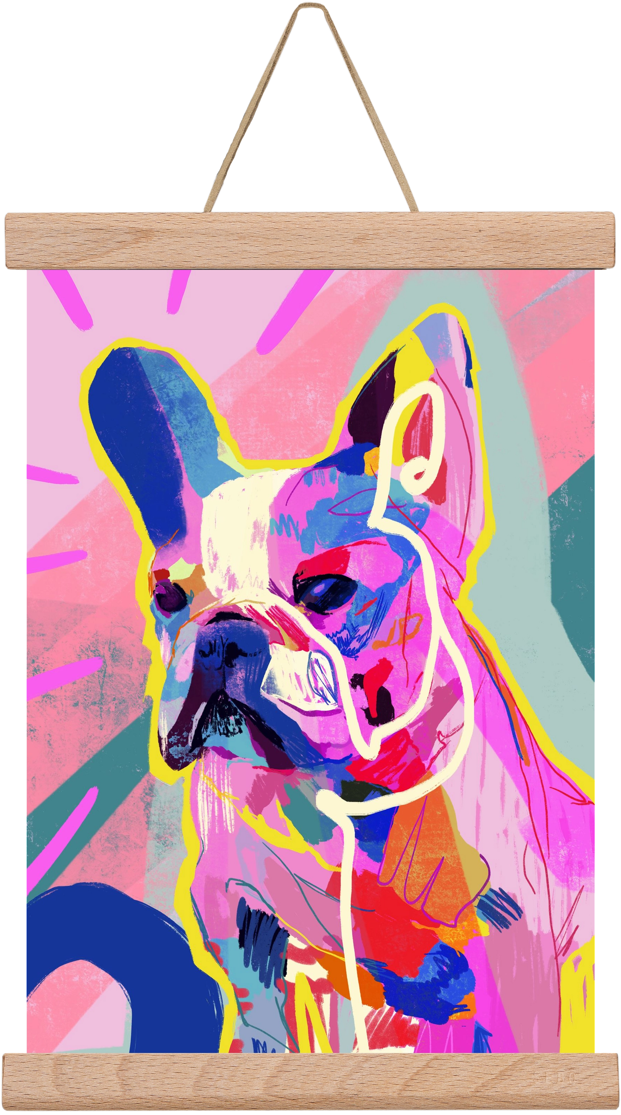 Frenchie, 20x30 cm (20x30 cm), Tölgy akasztó