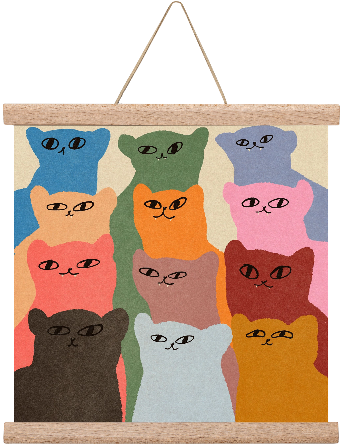 Cat chore, 30x30 cm (30x30 cm), Tölgy akasztó