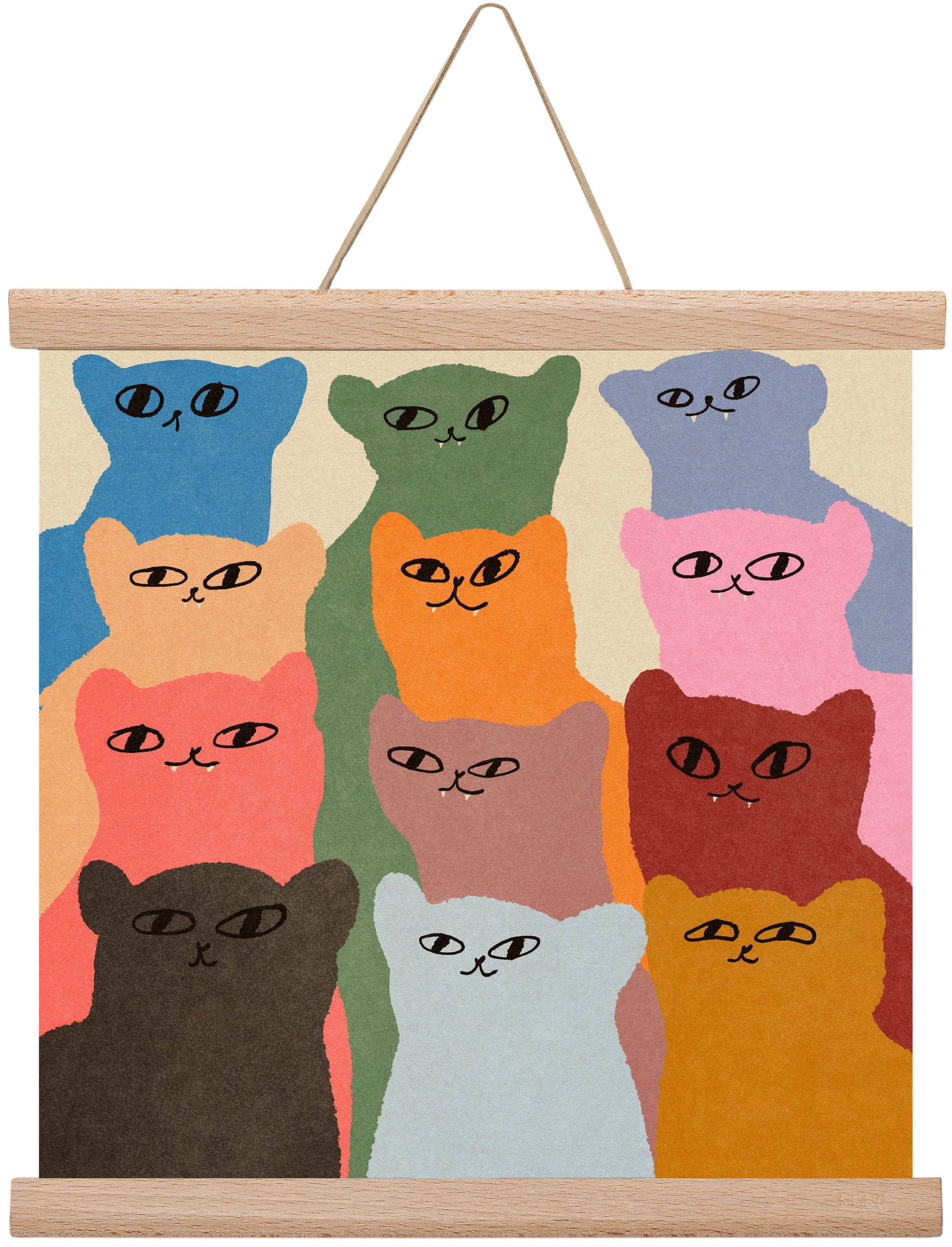 Cat chore, 30x30 cm (30x30 cm), Tölgy akasztó