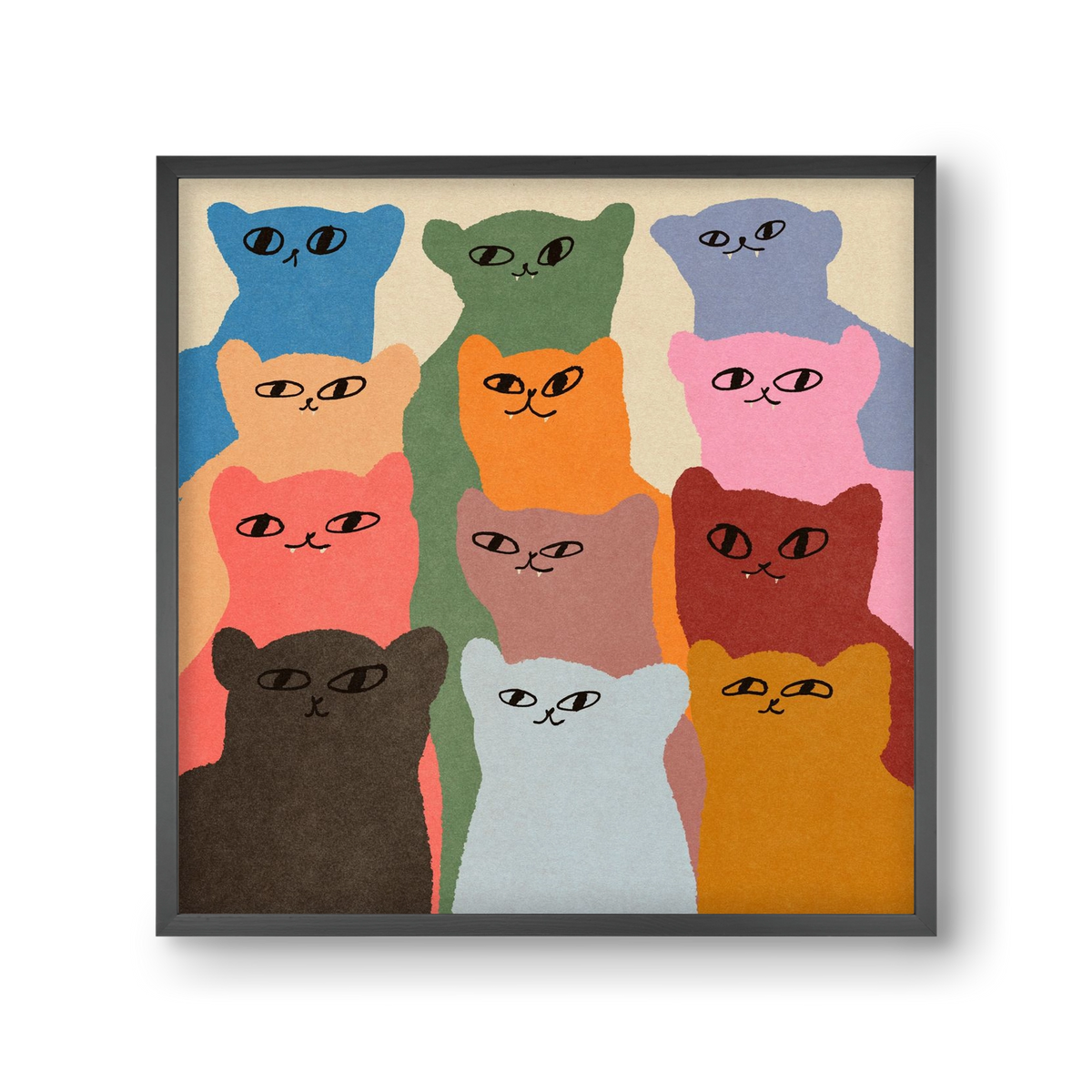 Cat chore, 30x30 cm (30x30 cm), Fekete keret