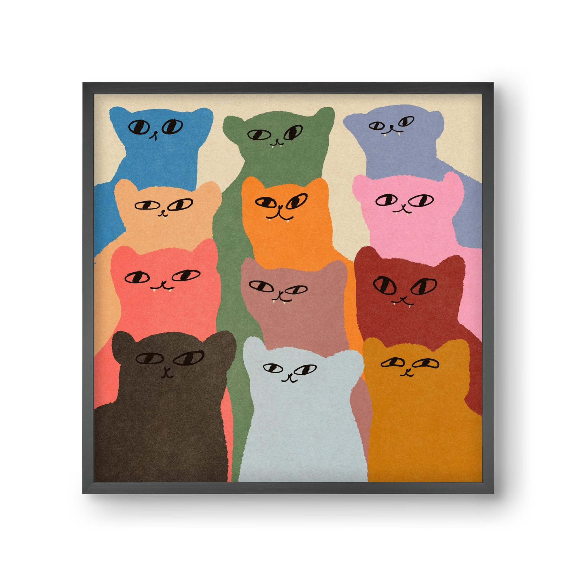 Cat chore, 30x30 cm (30x30 cm), Fekete keret