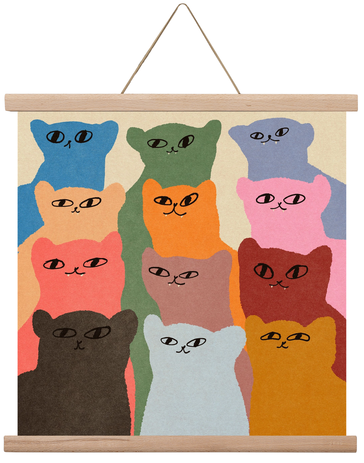 Cat chore, 40x40 cm (40x40 cm), Tölgy akasztó