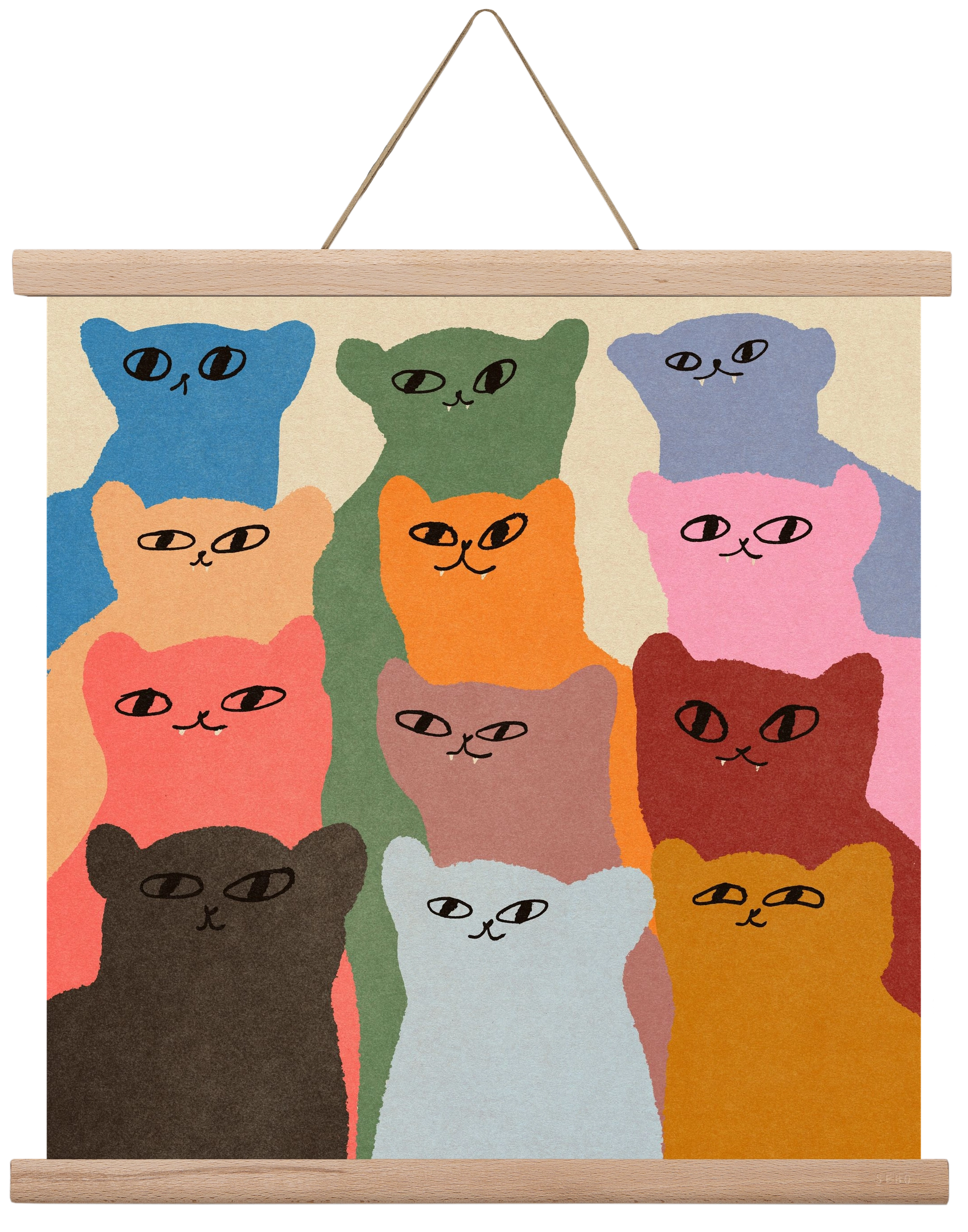 Cat chore, 40x40 cm (40x40 cm), Tölgy akasztó