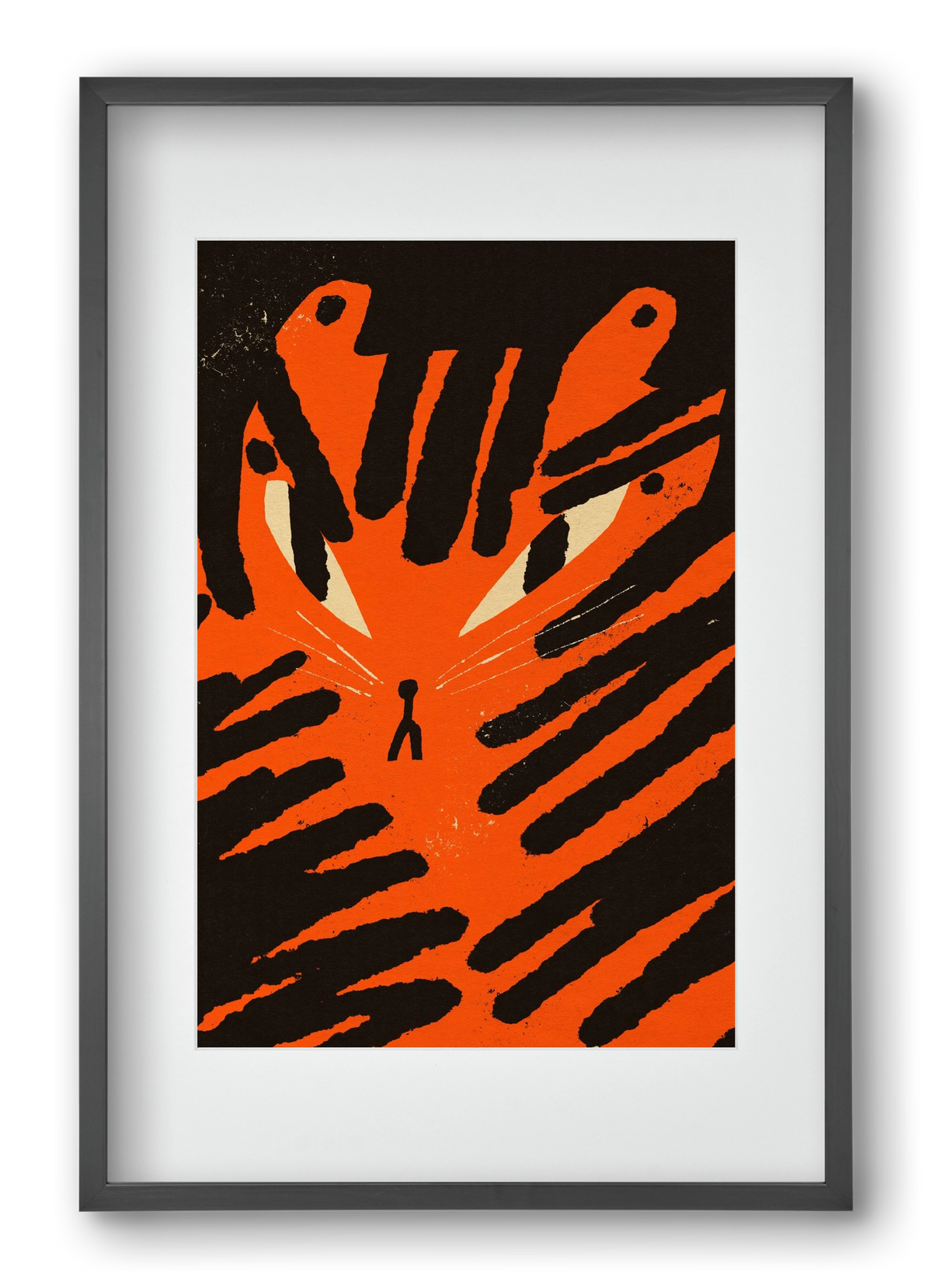 Angry tiger, 40x60 cm (30x45 cm), Fekete keret, paszpartuval