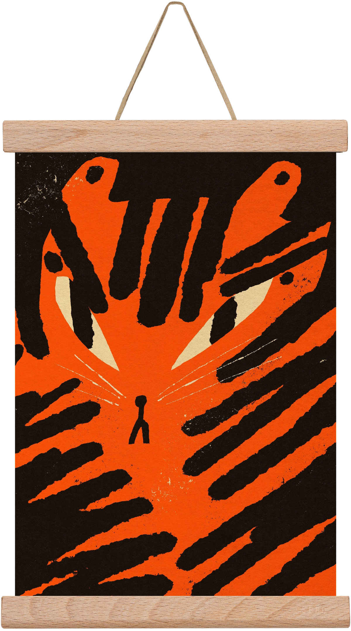 Angry tiger, 20x30 cm (20x30 cm), Tölgy akasztó