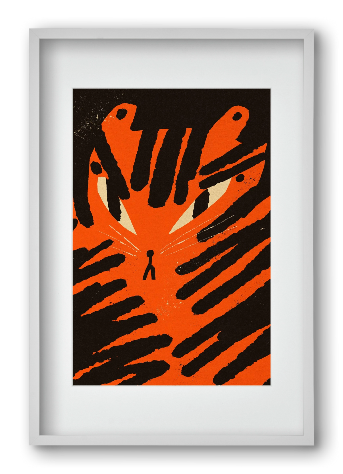 Angry tiger, 40x60 cm (30x45 cm), Fehér keret, paszpartuval
