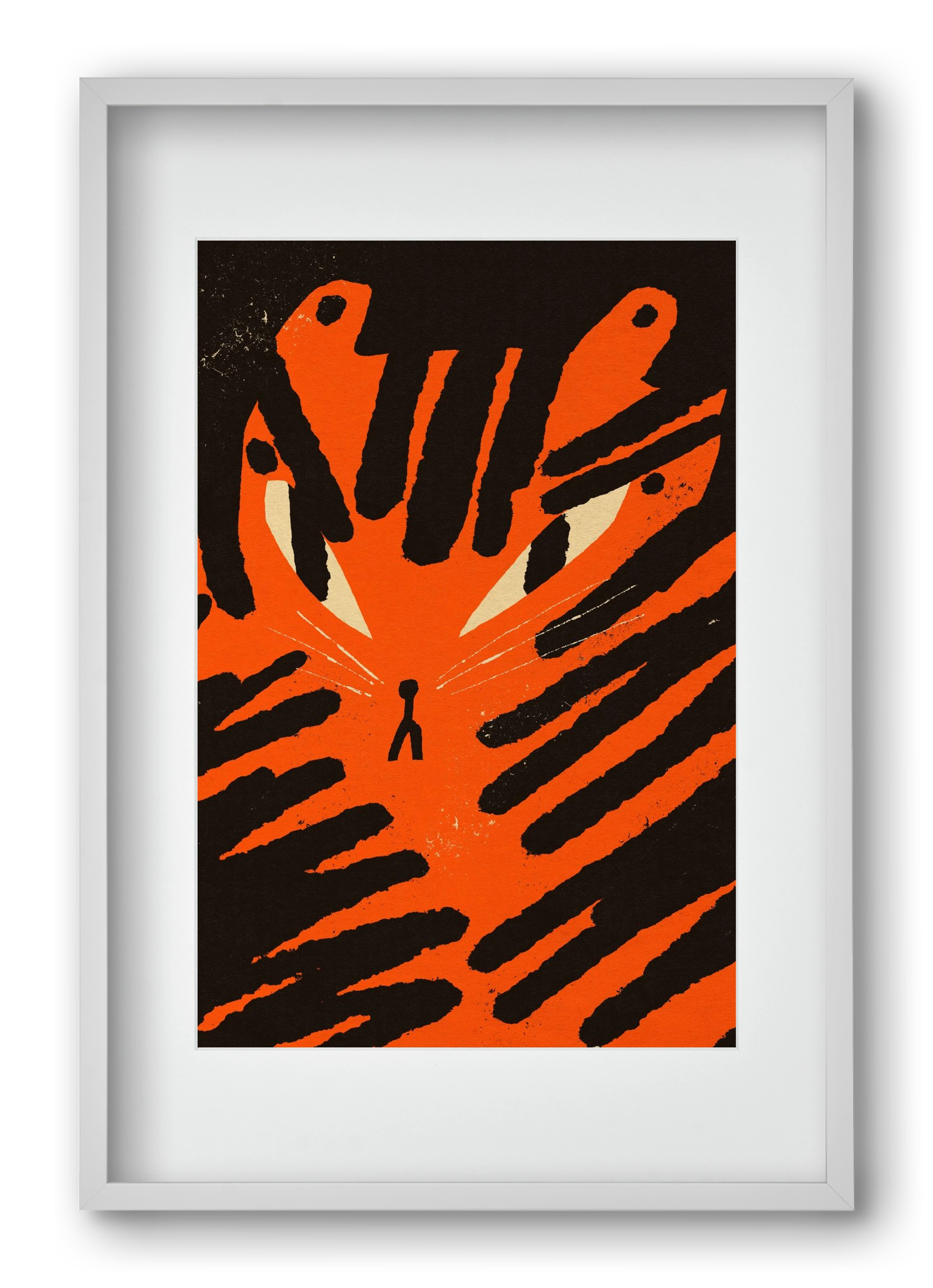 Angry tiger, 40x60 cm (30x45 cm), Fehér keret, paszpartuval