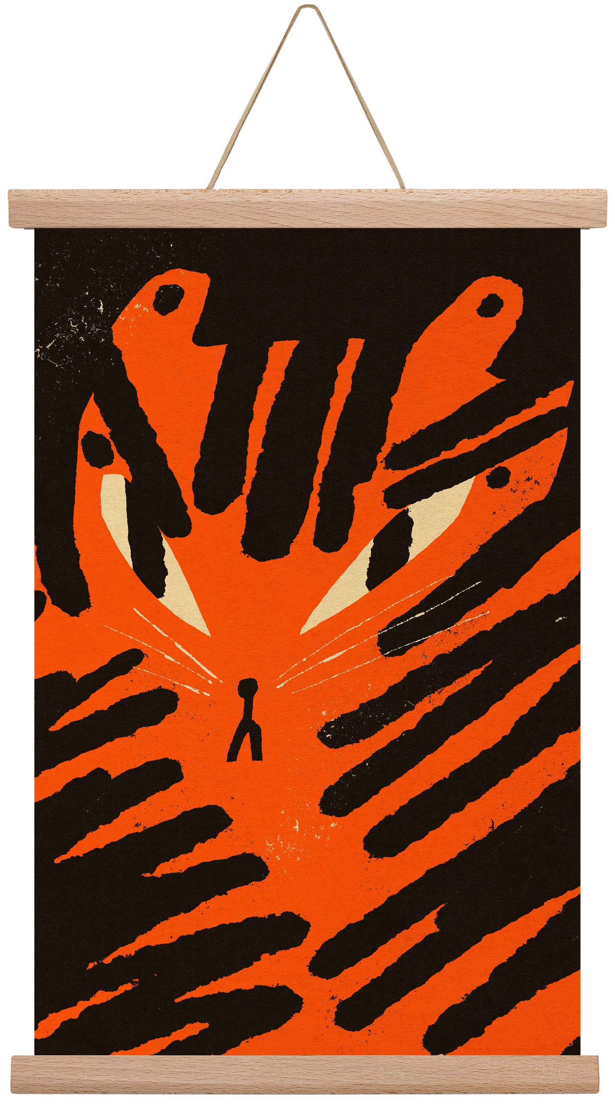 Angry tiger, 30x45 cm (30x45 cm), Tölgy akasztó