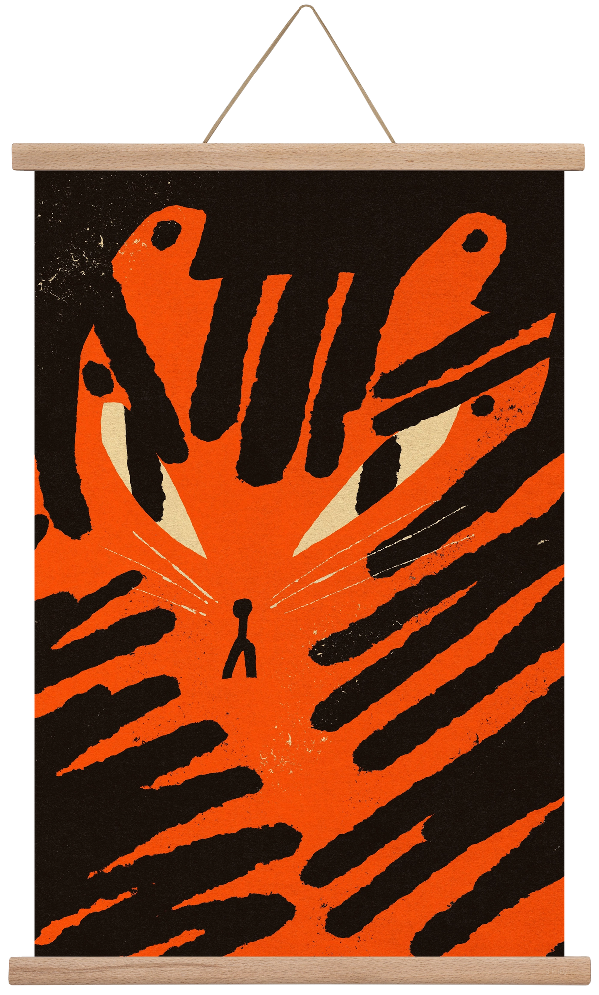 Angry tiger, 40x60 cm (40x60 cm), Tölgy akasztó