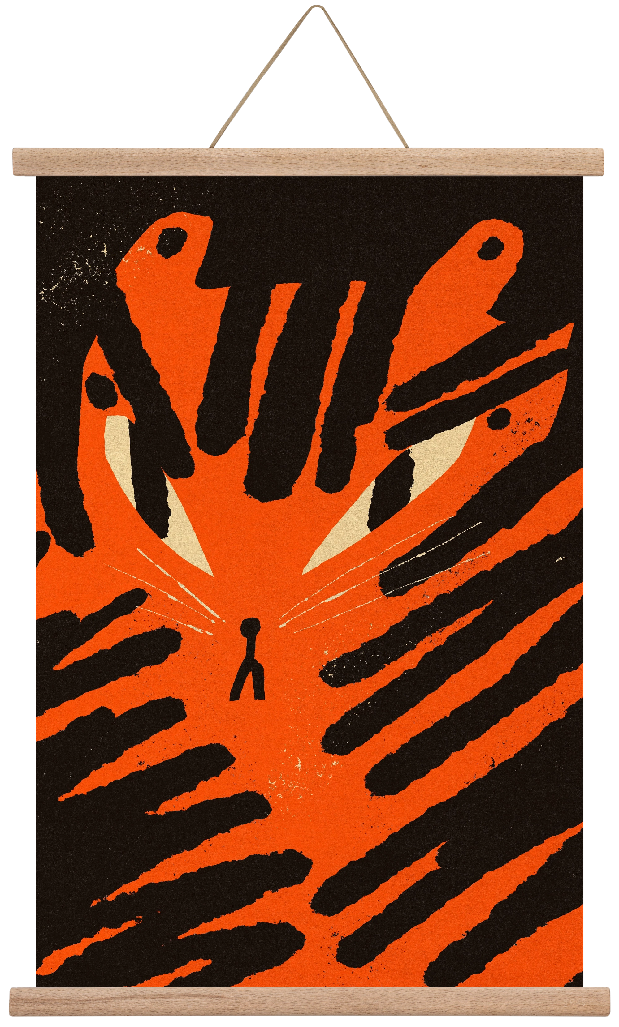 Angry tiger, 40x60 cm (40x60 cm), Tölgy akasztó