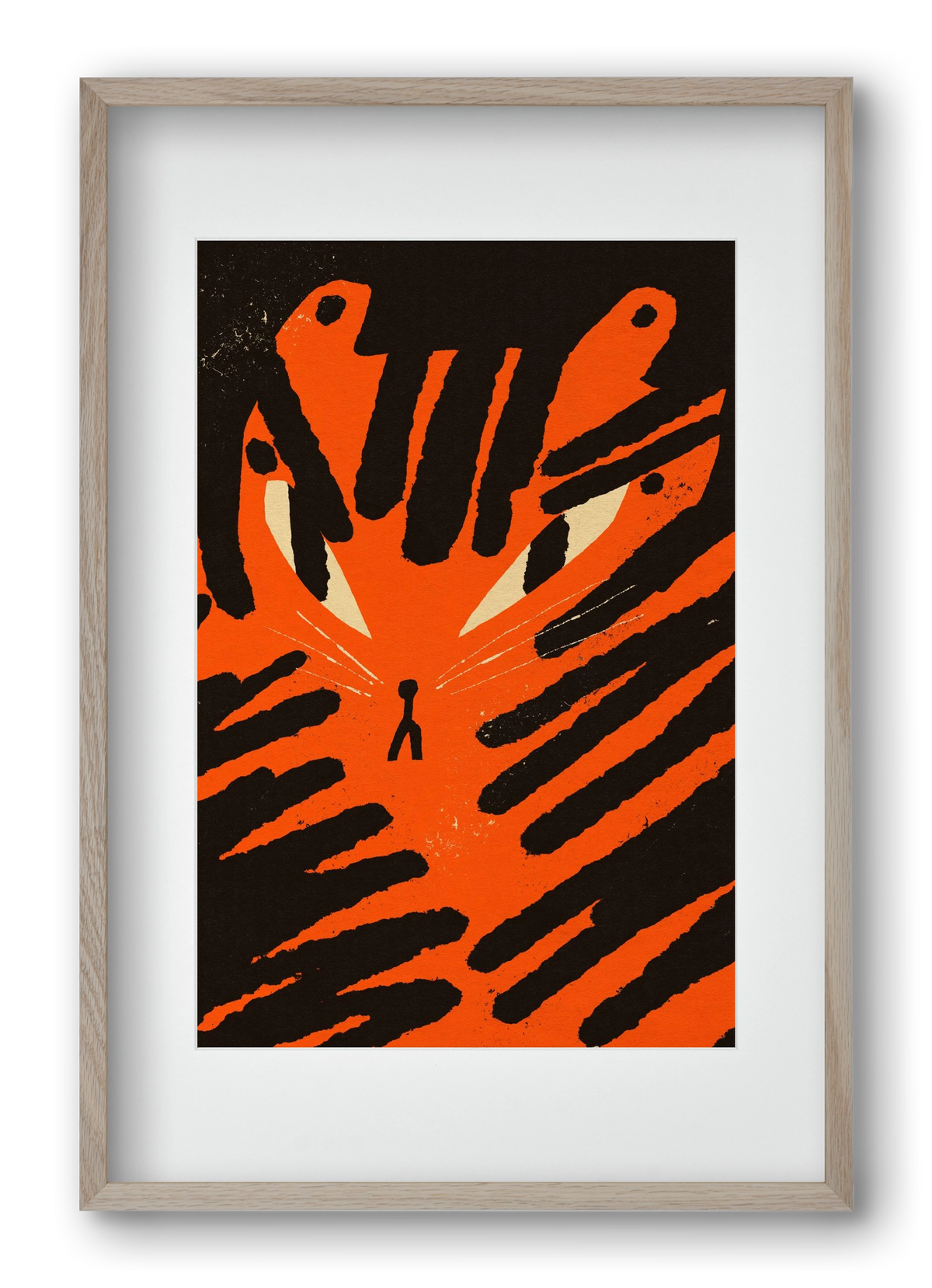 Angry tiger, 40x60 cm (30x45 cm), Tölgy keret, paszpartuval