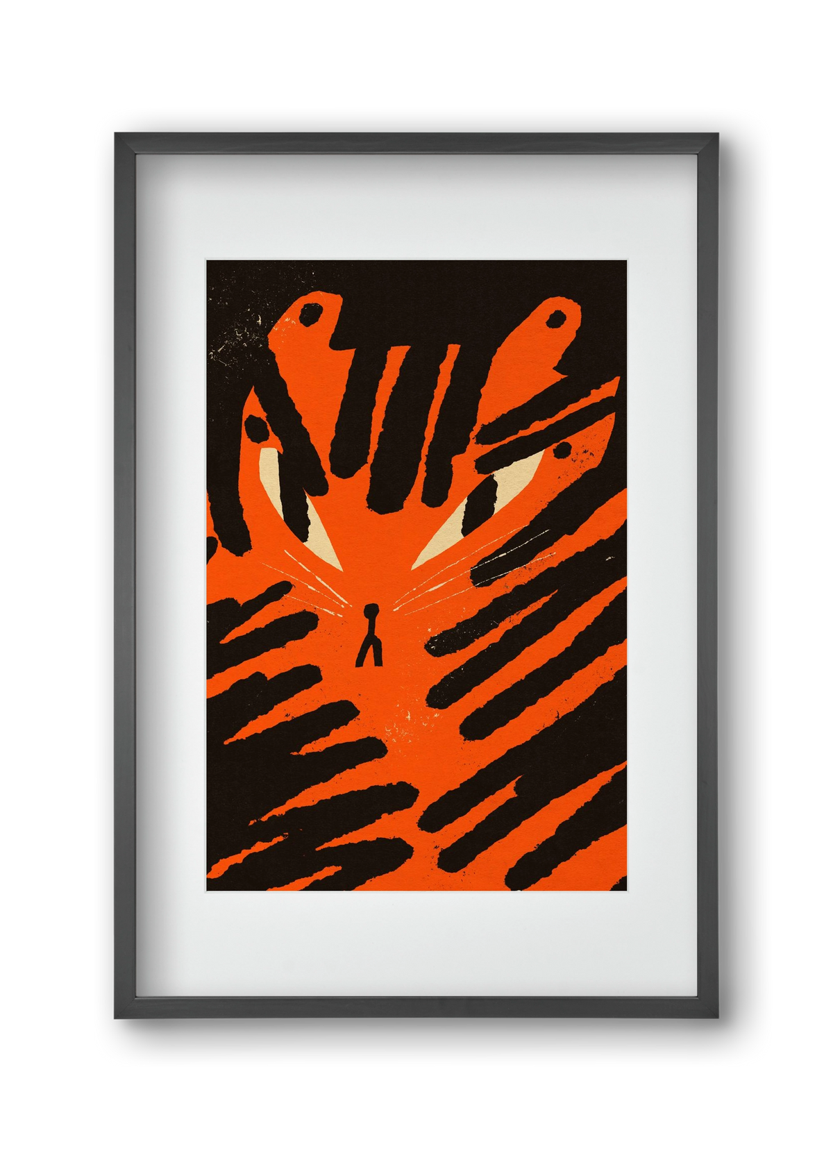 Angry tiger, 30x45 cm (20x30 cm), Fekete keret, paszpartuval
