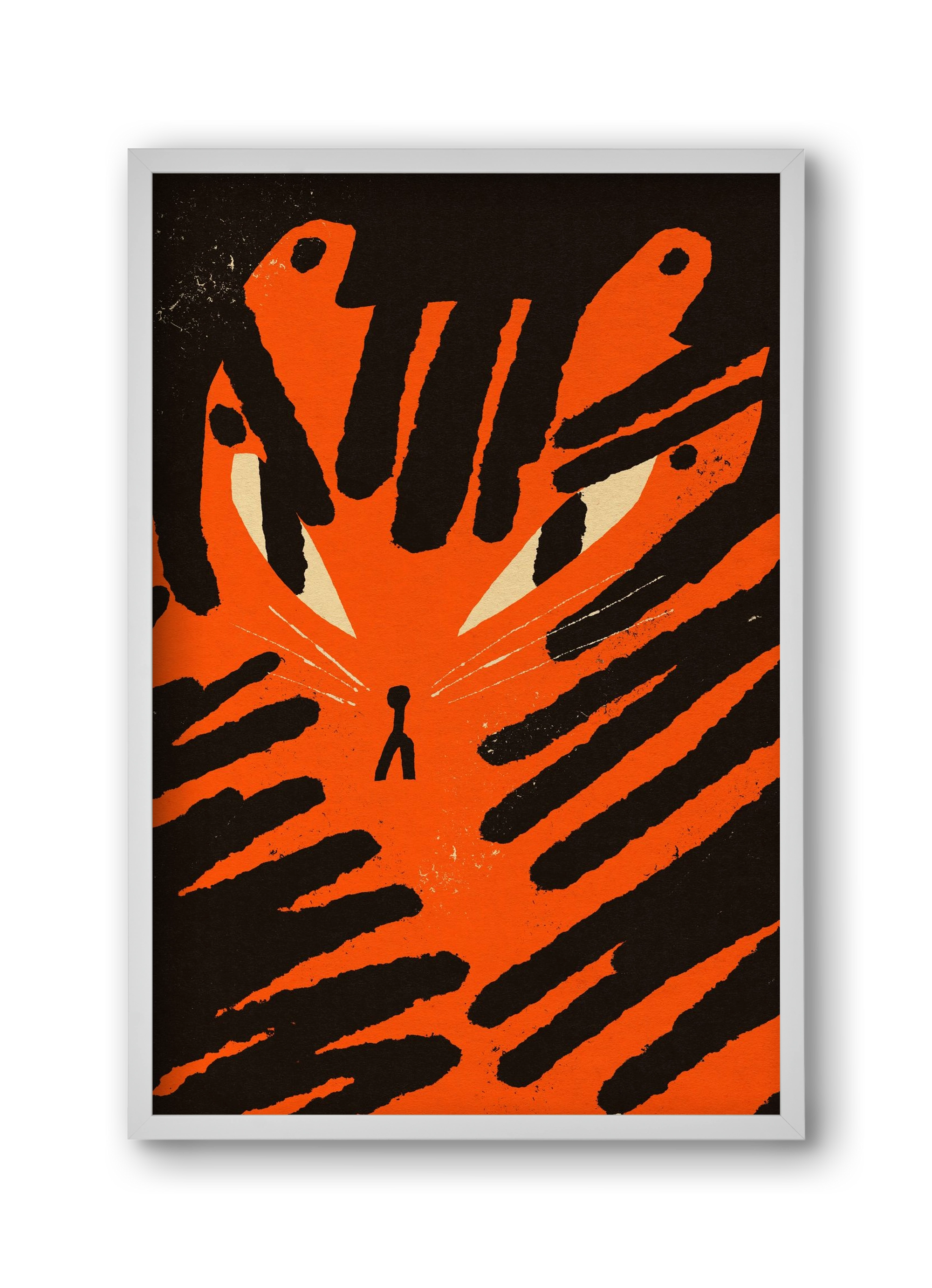 Angry tiger, 30x45 cm (30x45 cm), Fehér keret