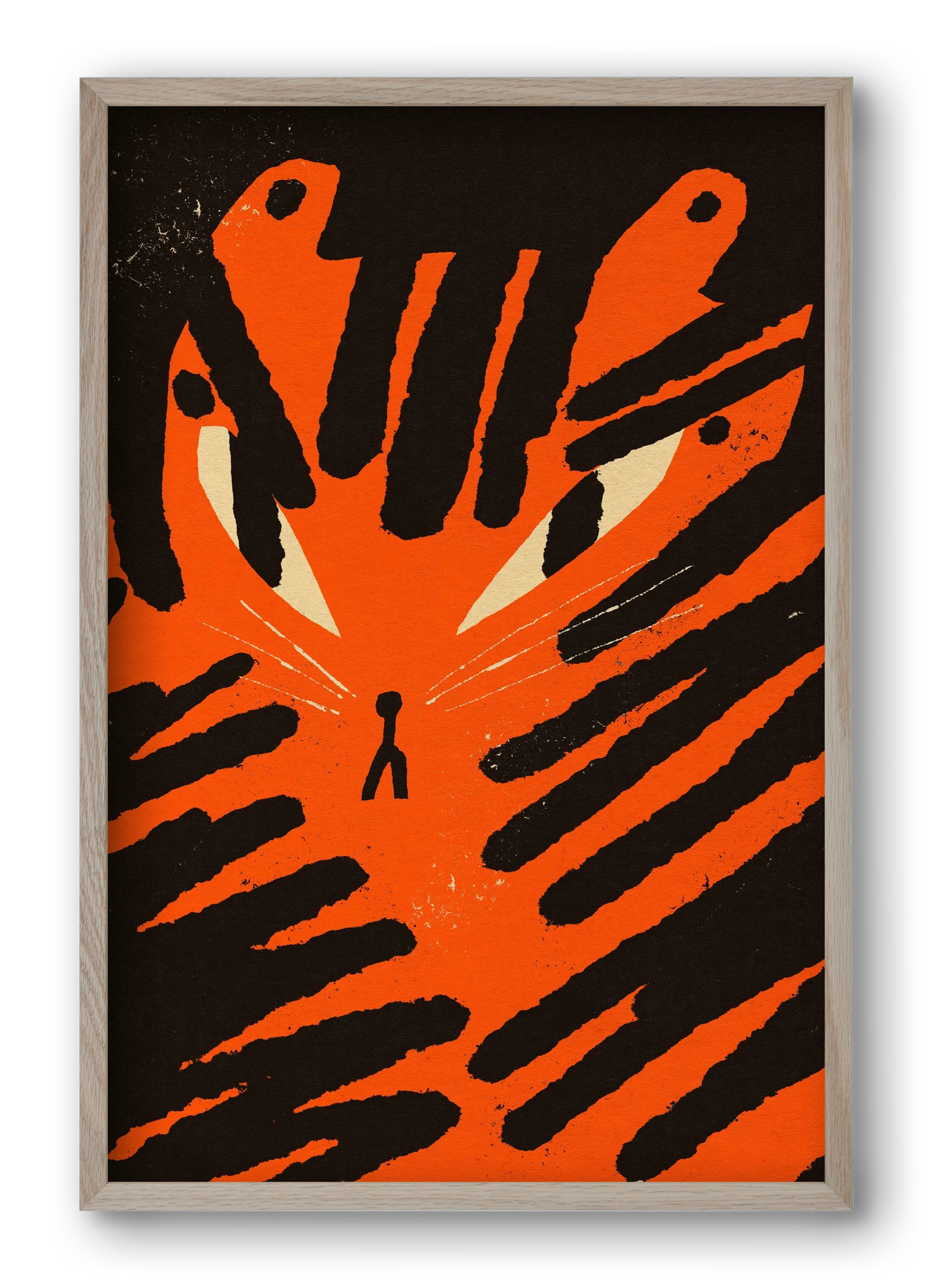 Angry tiger, 40x60 cm (40x60 cm), Tölgy keret