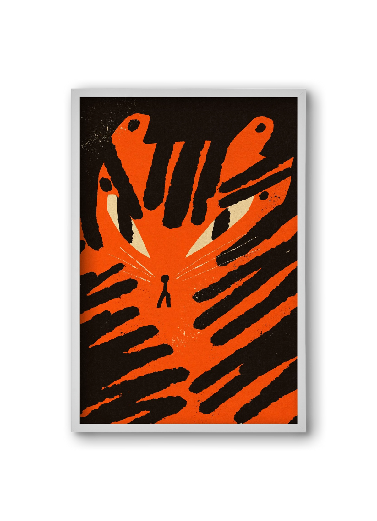 Angry tiger, 20x30 cm (20x30 cm), Fehér keret