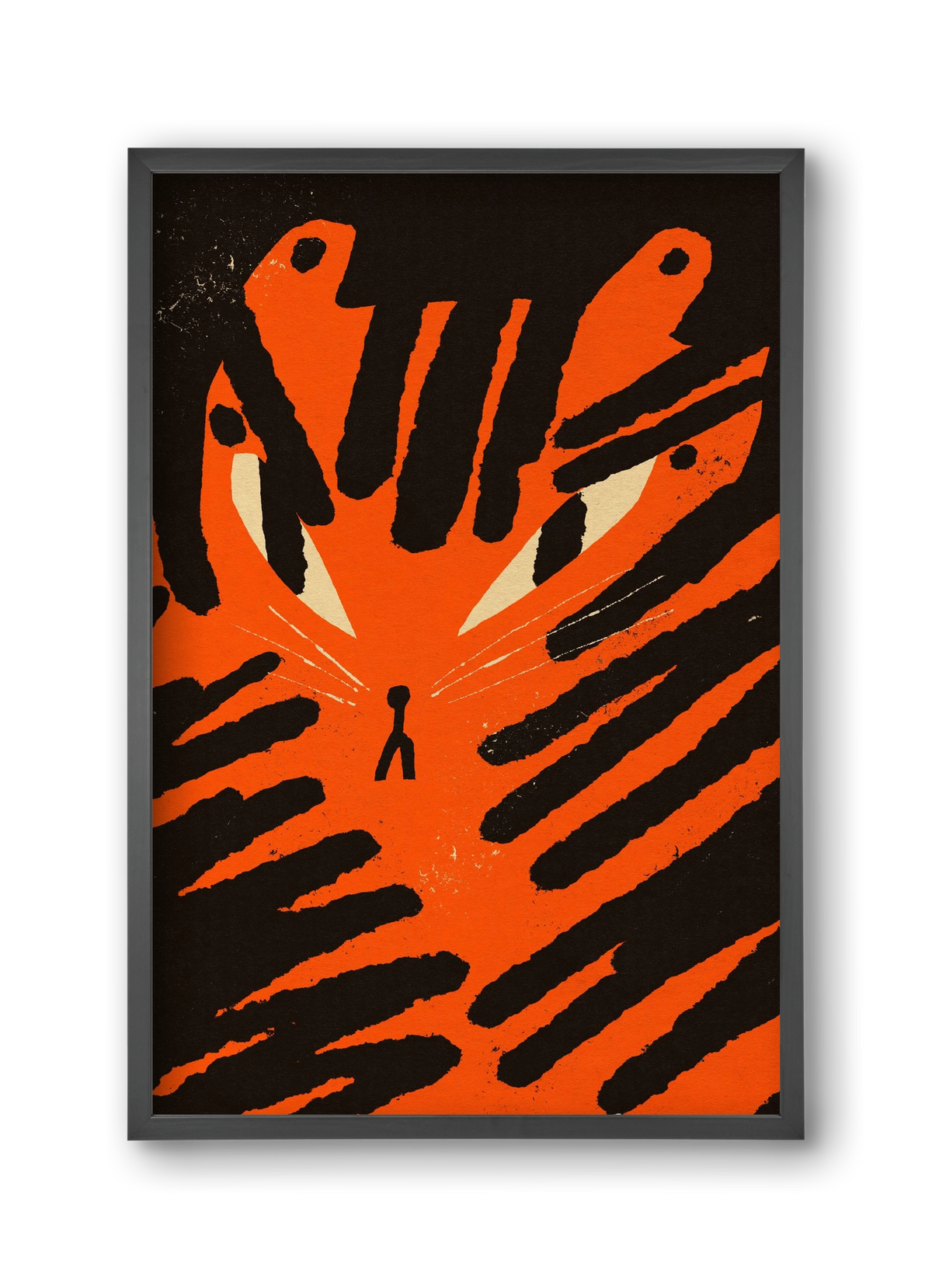 Angry tiger, 30x45 cm (30x45 cm), Fekete keret