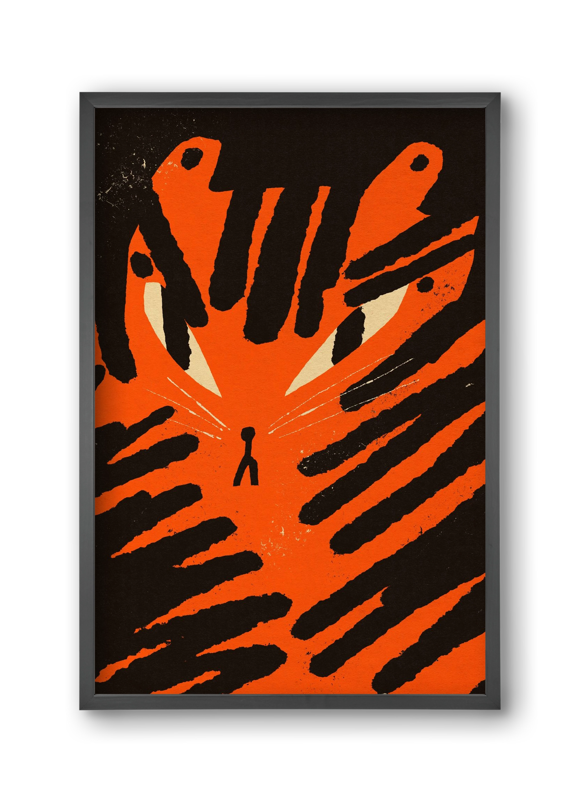 Angry tiger, 30x45 cm (30x45 cm), Fekete keret