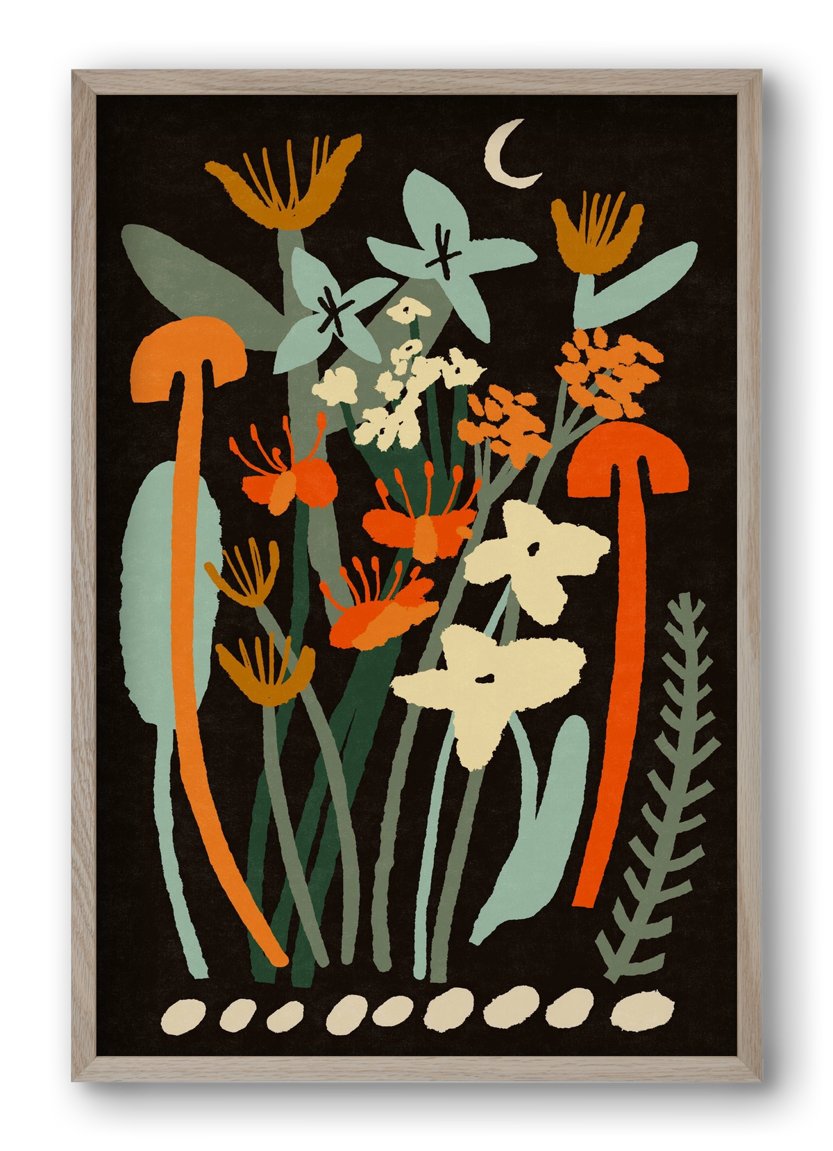 Late night flowers, 40x60 cm (40x60 cm), Tölgy keret