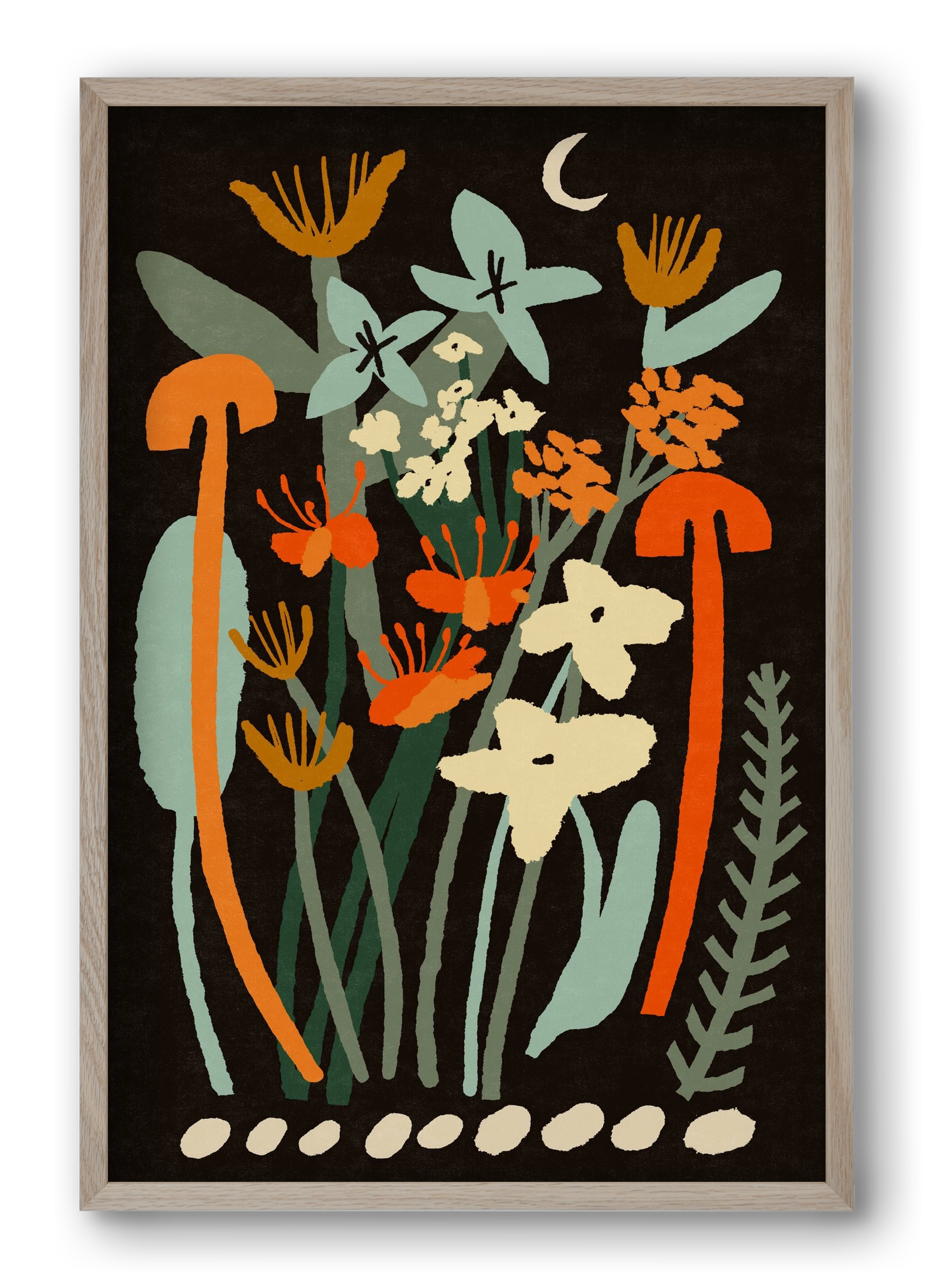 Late night flowers, 40x60 cm (40x60 cm), Tölgy keret