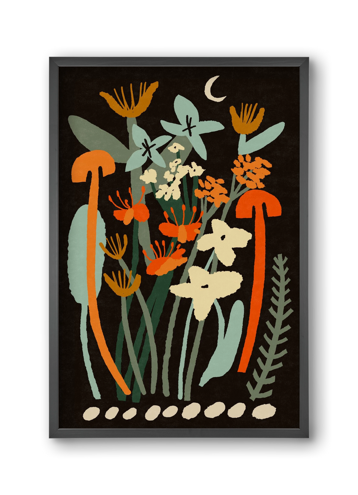 Late night flowers, 30x45 cm (30x45 cm), Fekete keret